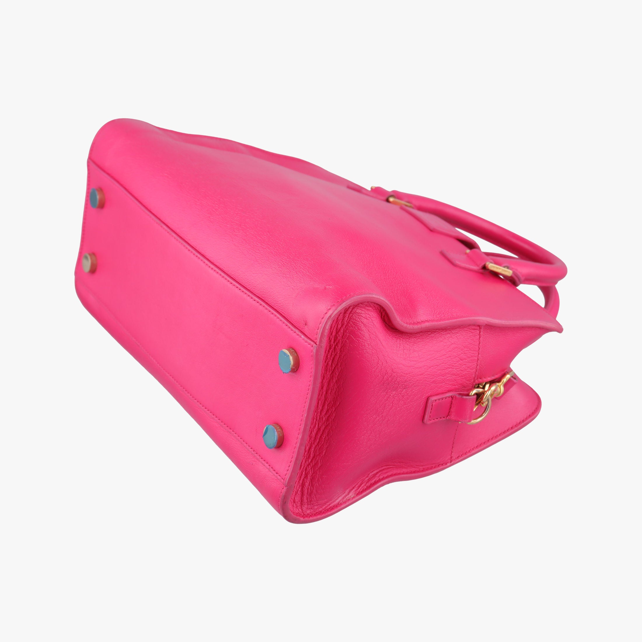 Pre-owned Yves Saint Laurent baby cabas Rose Leather 372087 shoulderbag | stylenewstar