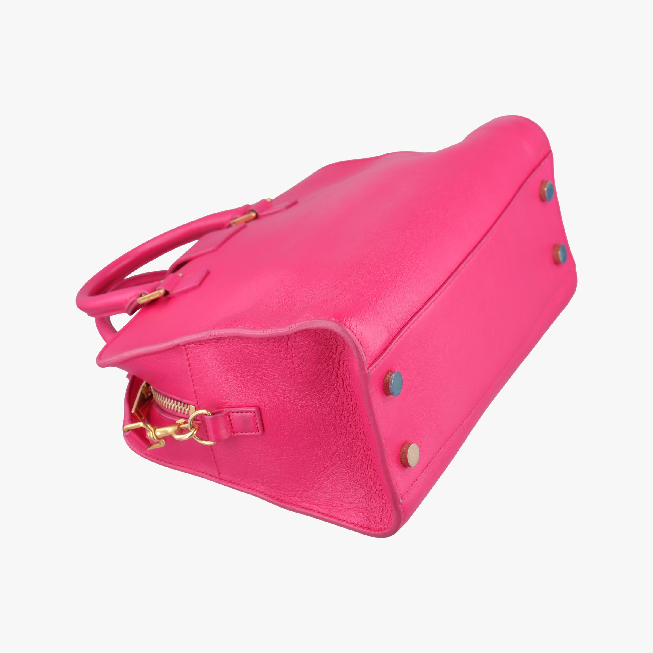 Pre-owned Yves Saint Laurent baby cabas Rose Leather 372087 shoulderbag | stylenewstar