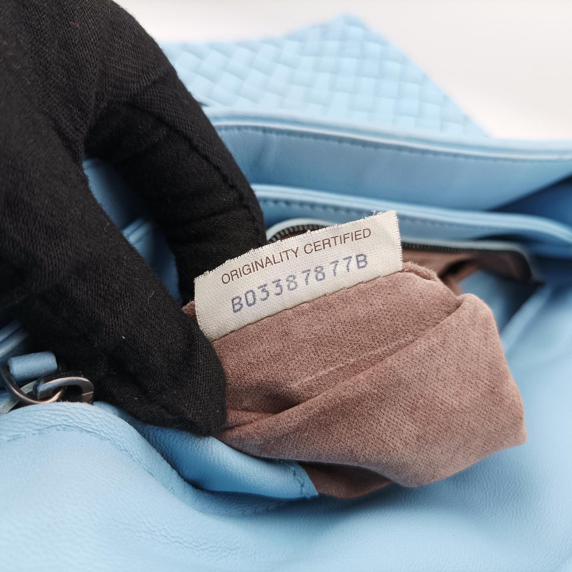 Pre-owned Bottega Veneta Intrecciato Olimpia Blue lambskin  shoulderbag | stylenewstar