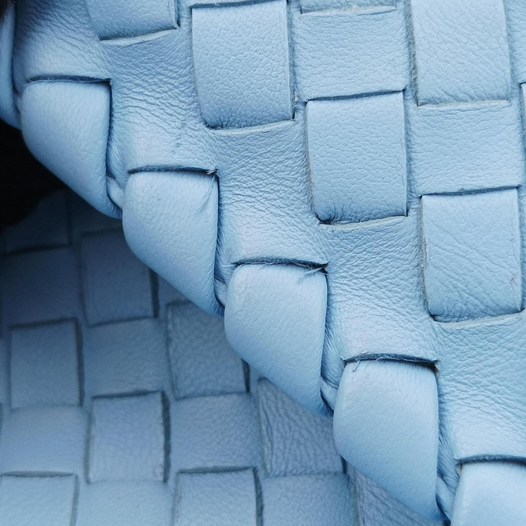 Pre-owned Bottega Veneta Intrecciato Olimpia Blue lambskin  shoulderbag | stylenewstar