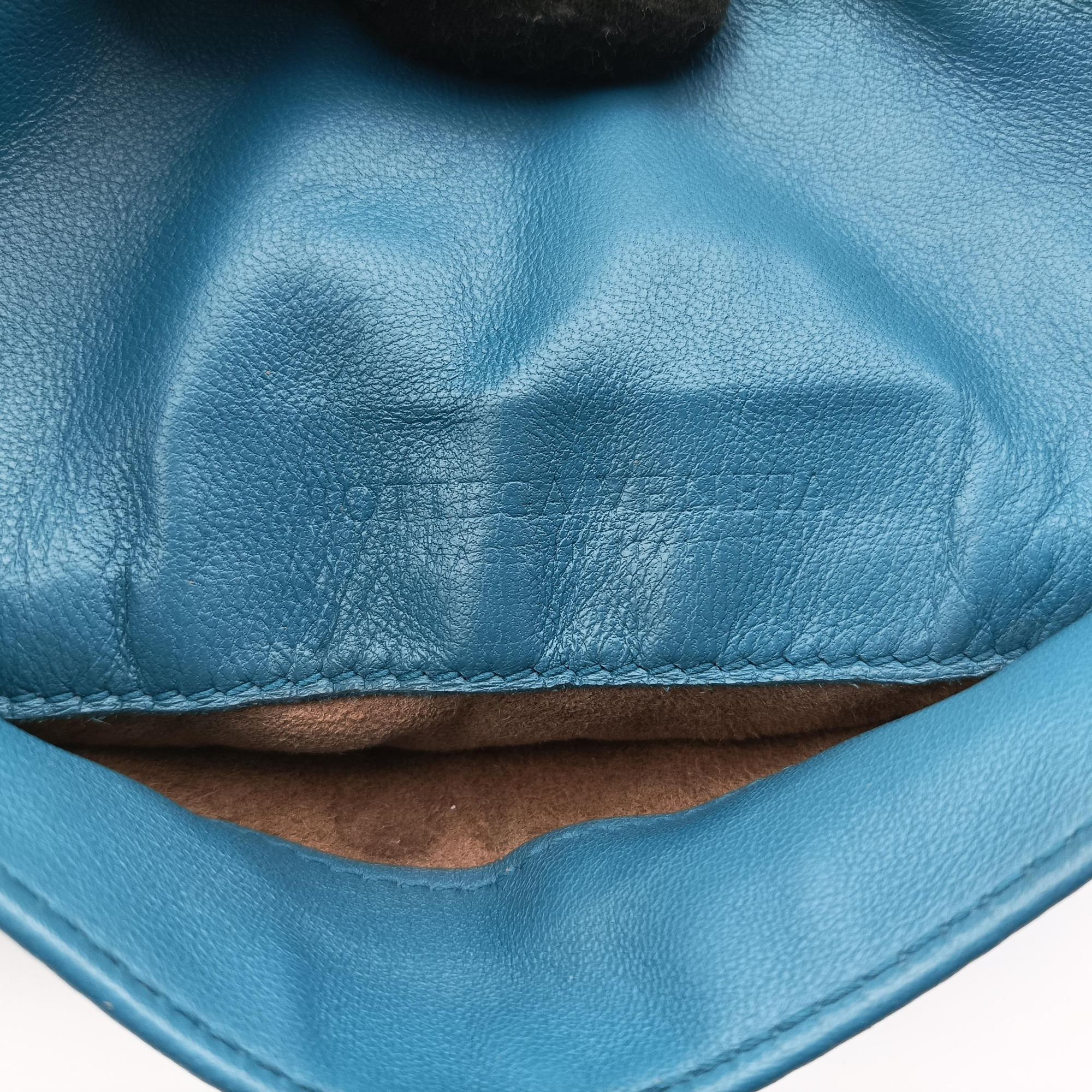 Pre-owned Bottega Veneta Intrecciato Blue lambskin  shoulderbag | stylenewstar