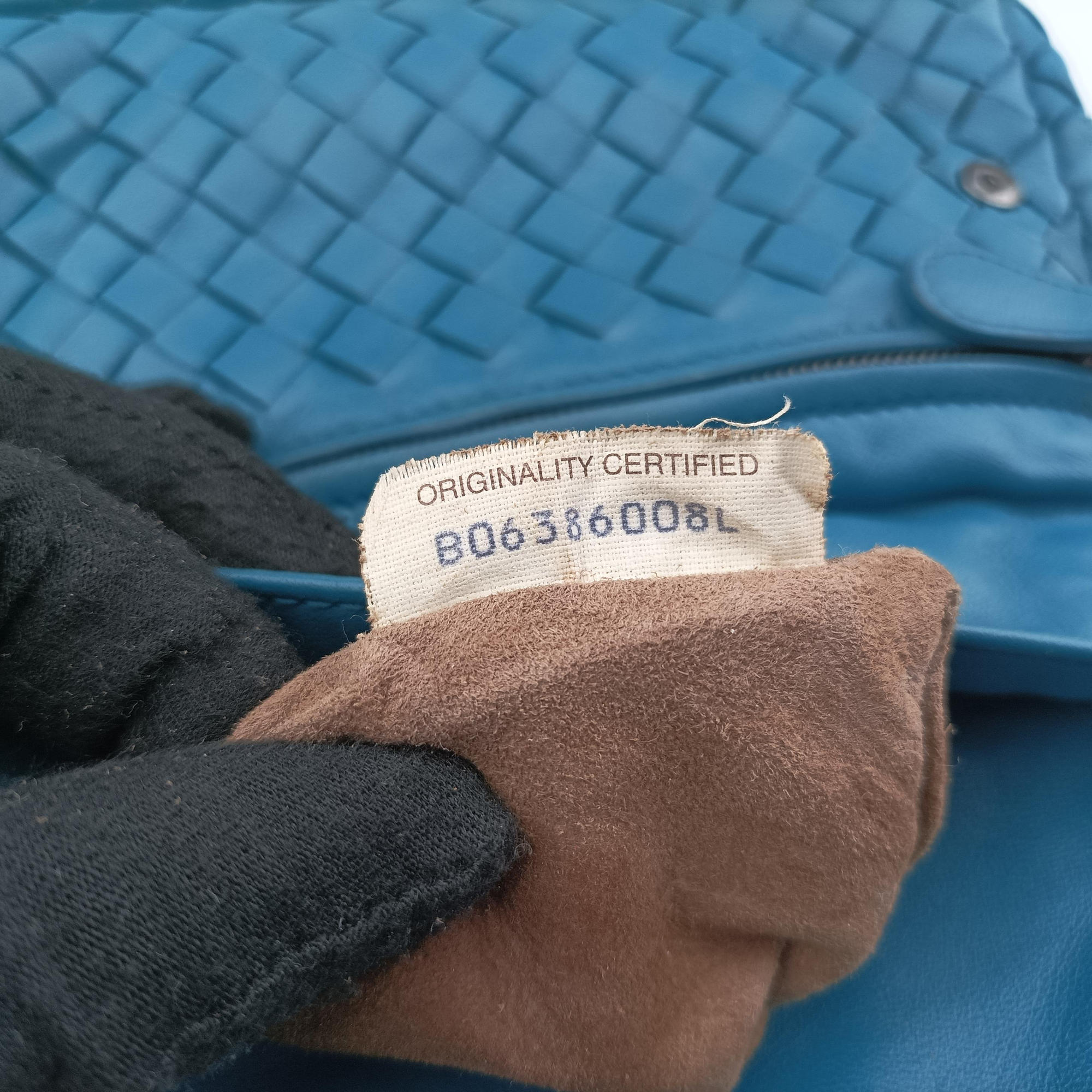 Pre-owned Bottega Veneta Intrecciato Blue lambskin  shoulderbag | stylenewstar