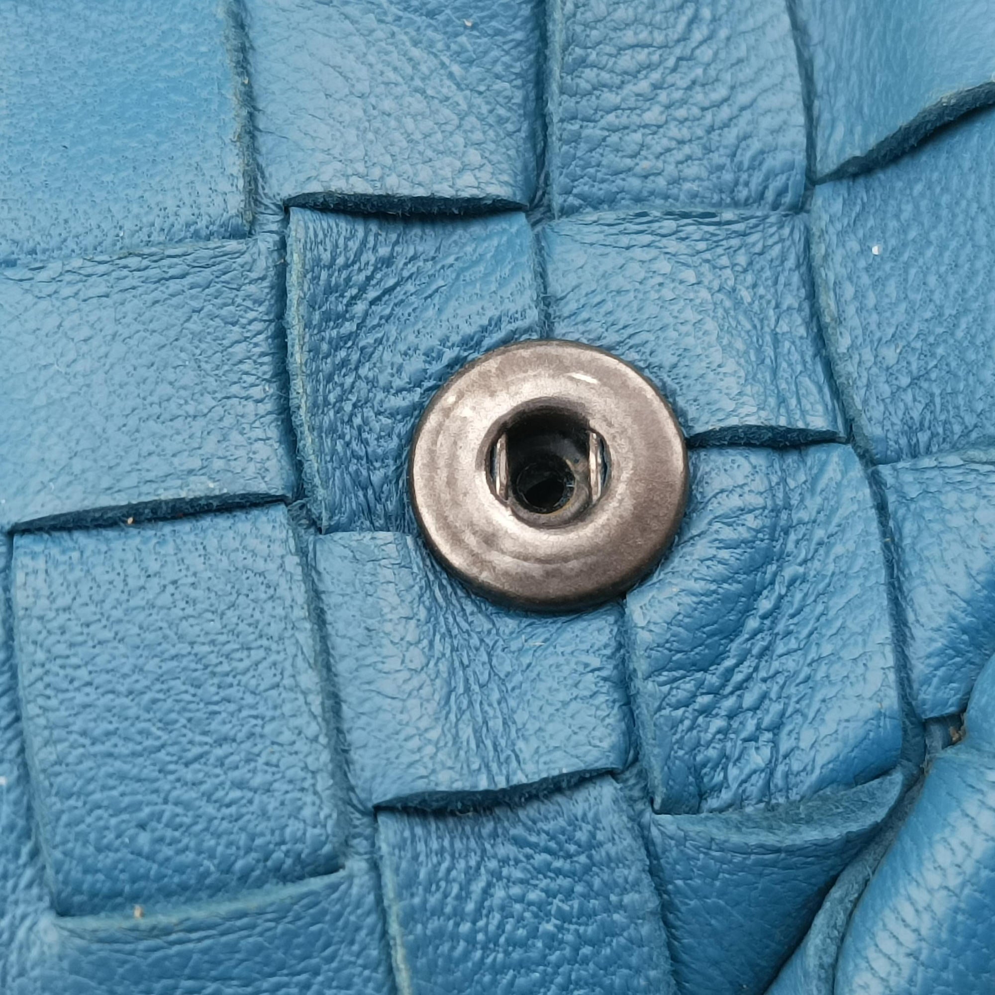 Pre-owned Bottega Veneta Intrecciato Blue lambskin  shoulderbag | stylenewstar