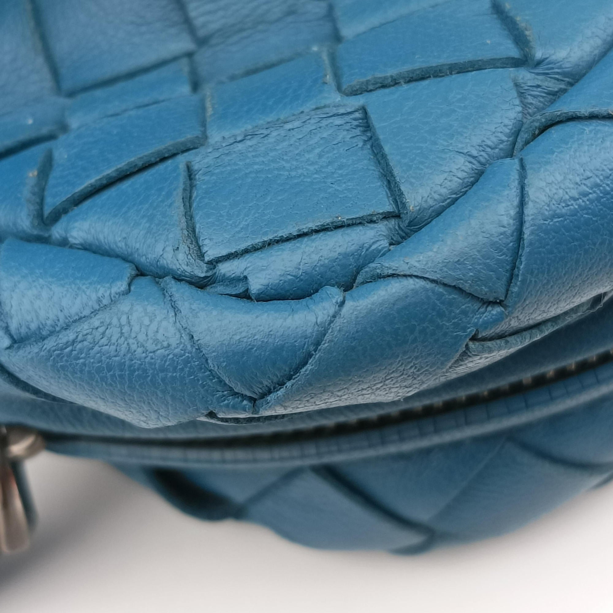 Pre-owned Bottega Veneta Intrecciato Blue lambskin  shoulderbag | stylenewstar