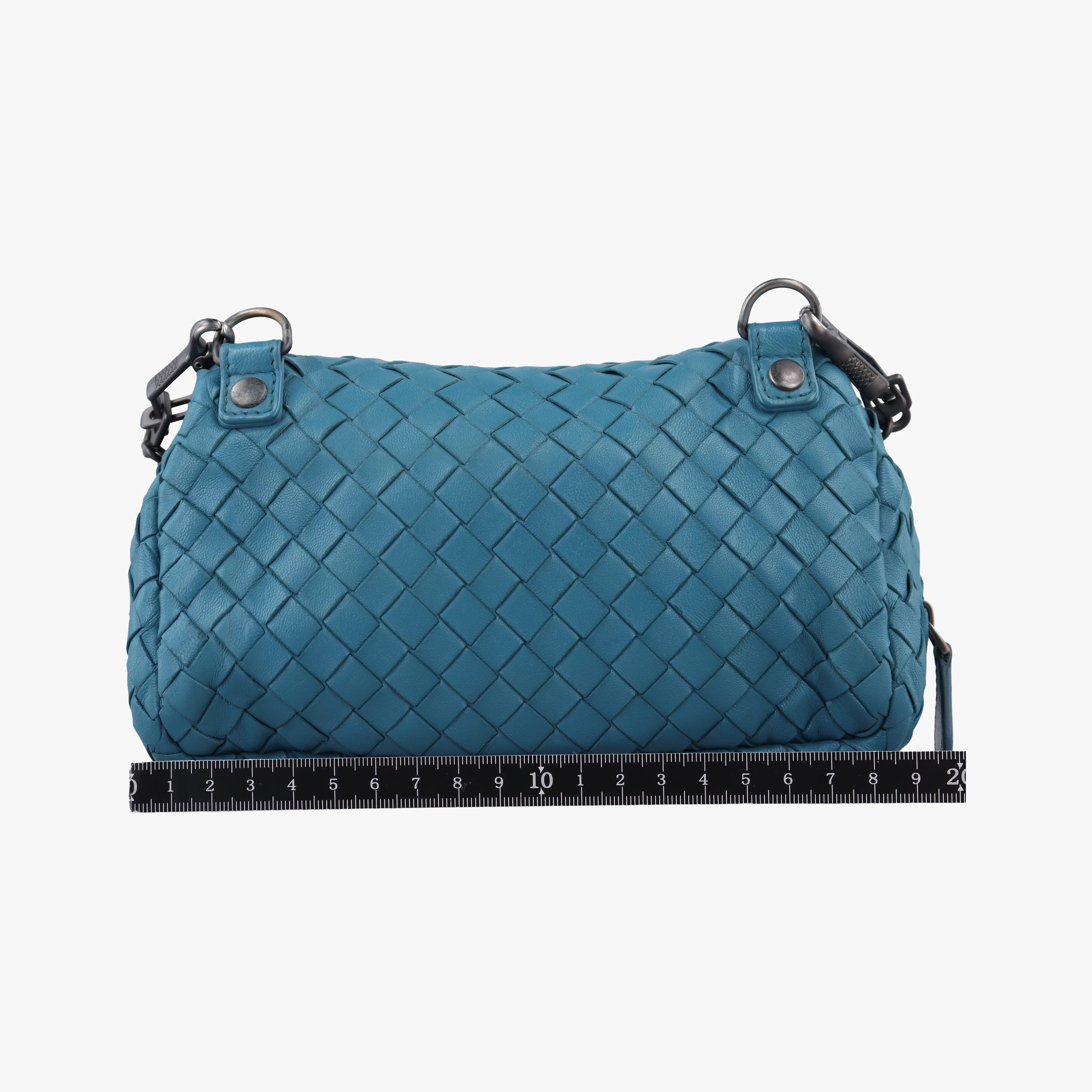 Pre-owned Bottega Veneta Intrecciato Blue lambskin  shoulderbag | stylenewstar