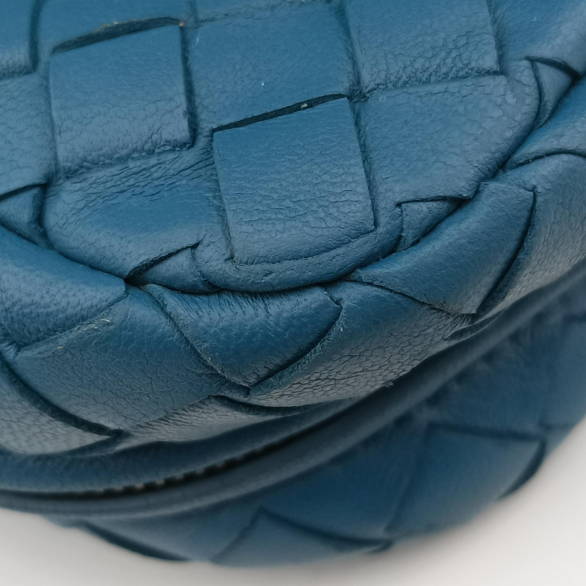 Pre-owned Bottega Veneta Intrecciato Blue lambskin  shoulderbag | stylenewstar