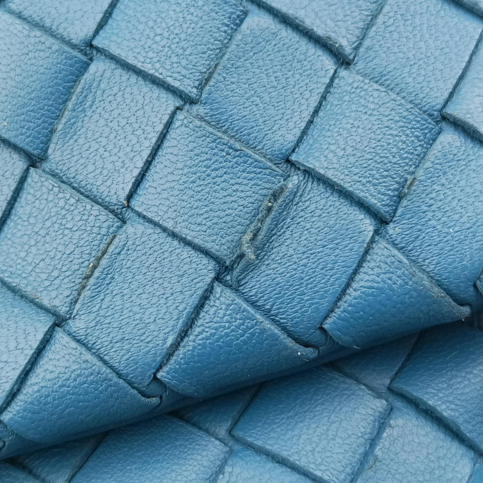 Pre-owned Bottega Veneta Intrecciato Blue lambskin  shoulderbag | stylenewstar