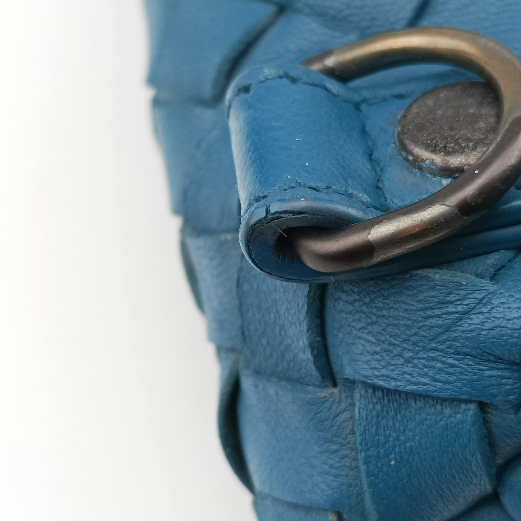 Pre-owned Bottega Veneta Intrecciato Blue lambskin  shoulderbag | stylenewstar