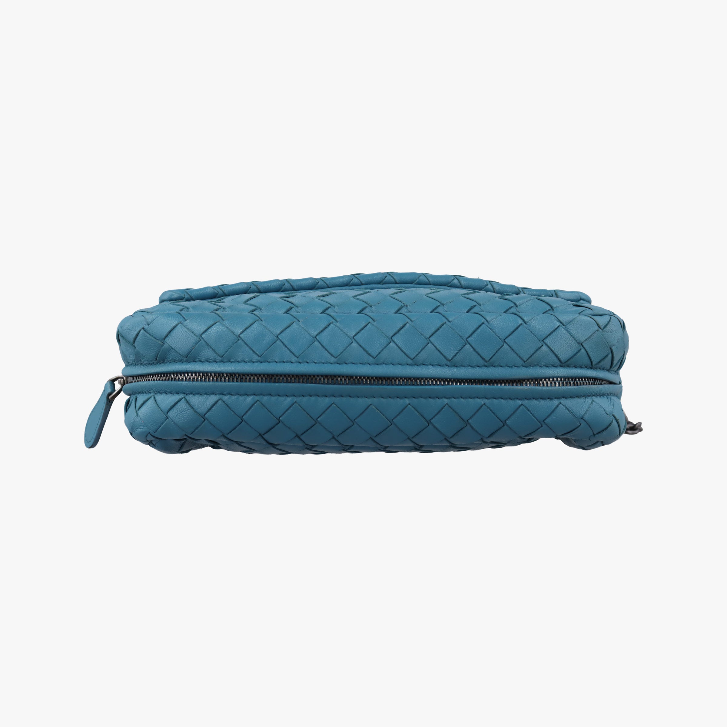 Pre-owned Bottega Veneta Intrecciato Blue lambskin  shoulderbag | stylenewstar