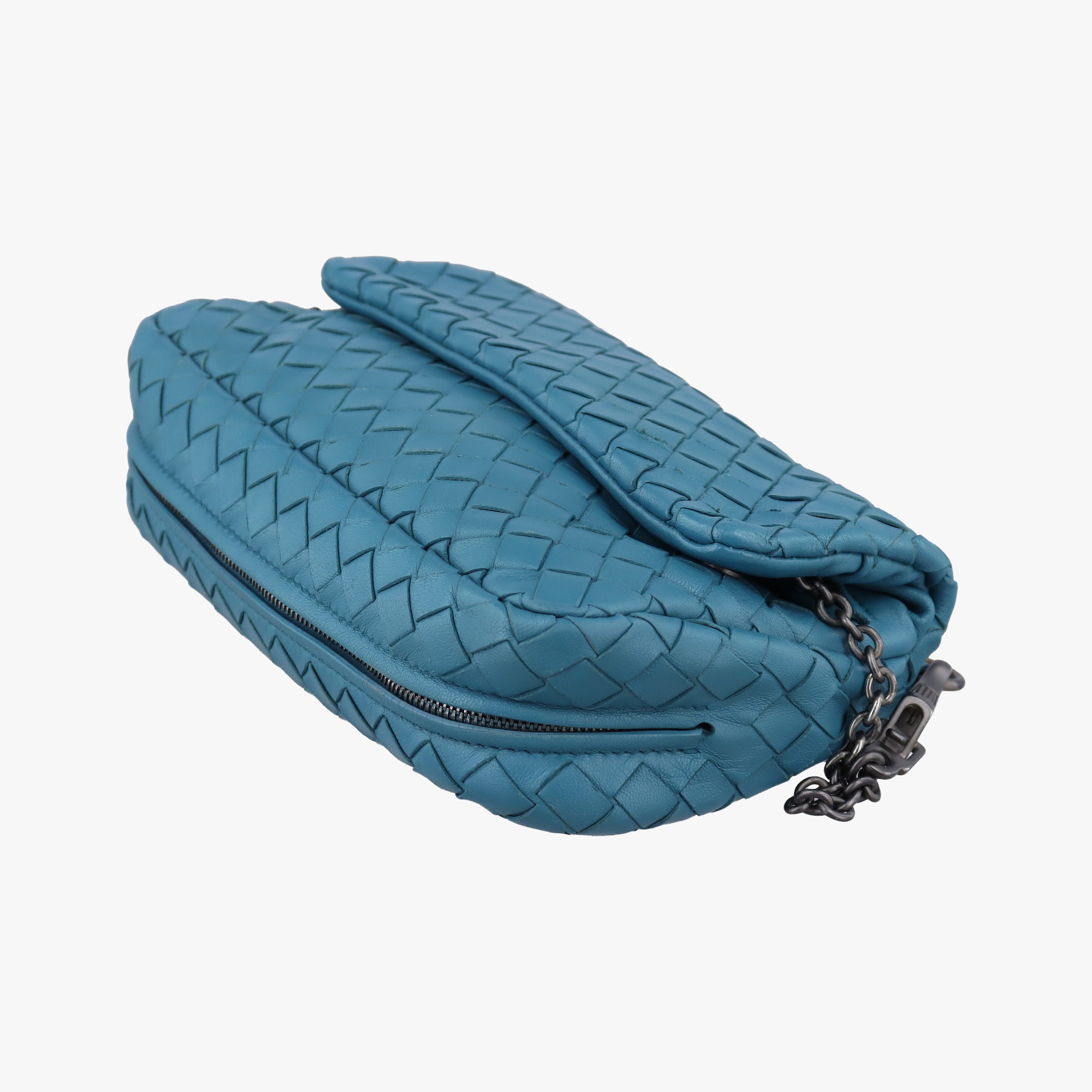 Pre-owned Bottega Veneta Intrecciato Blue lambskin  shoulderbag | stylenewstar