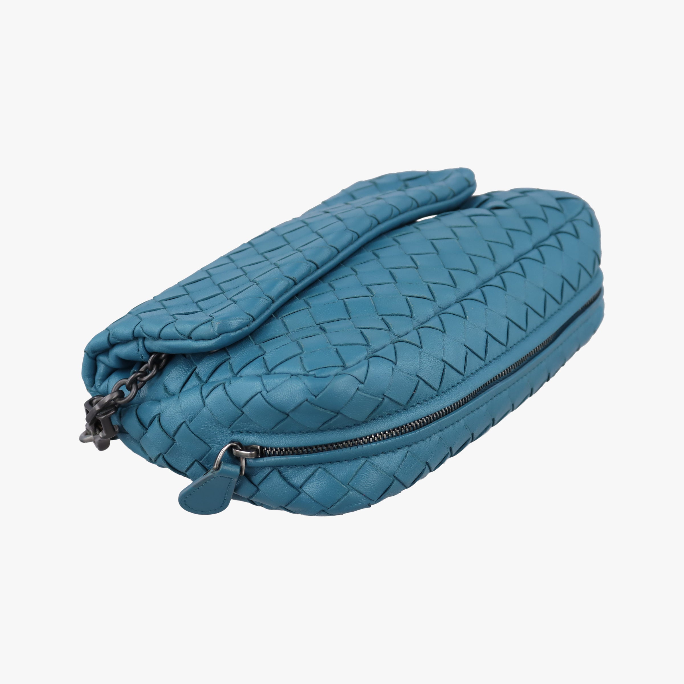 Pre-owned Bottega Veneta Intrecciato Blue lambskin  shoulderbag | stylenewstar