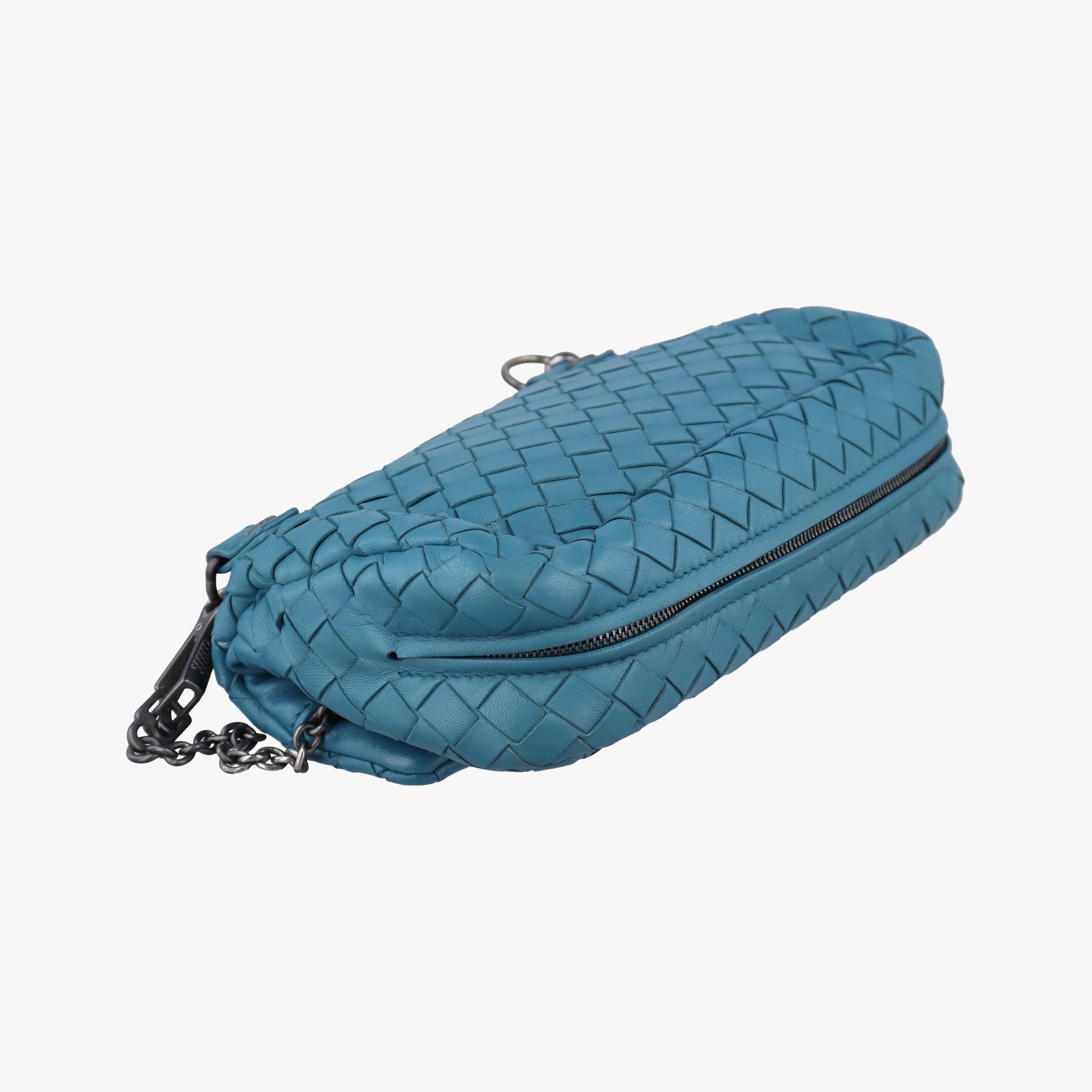 Pre-owned Bottega Veneta Intrecciato Blue lambskin  shoulderbag | stylenewstar