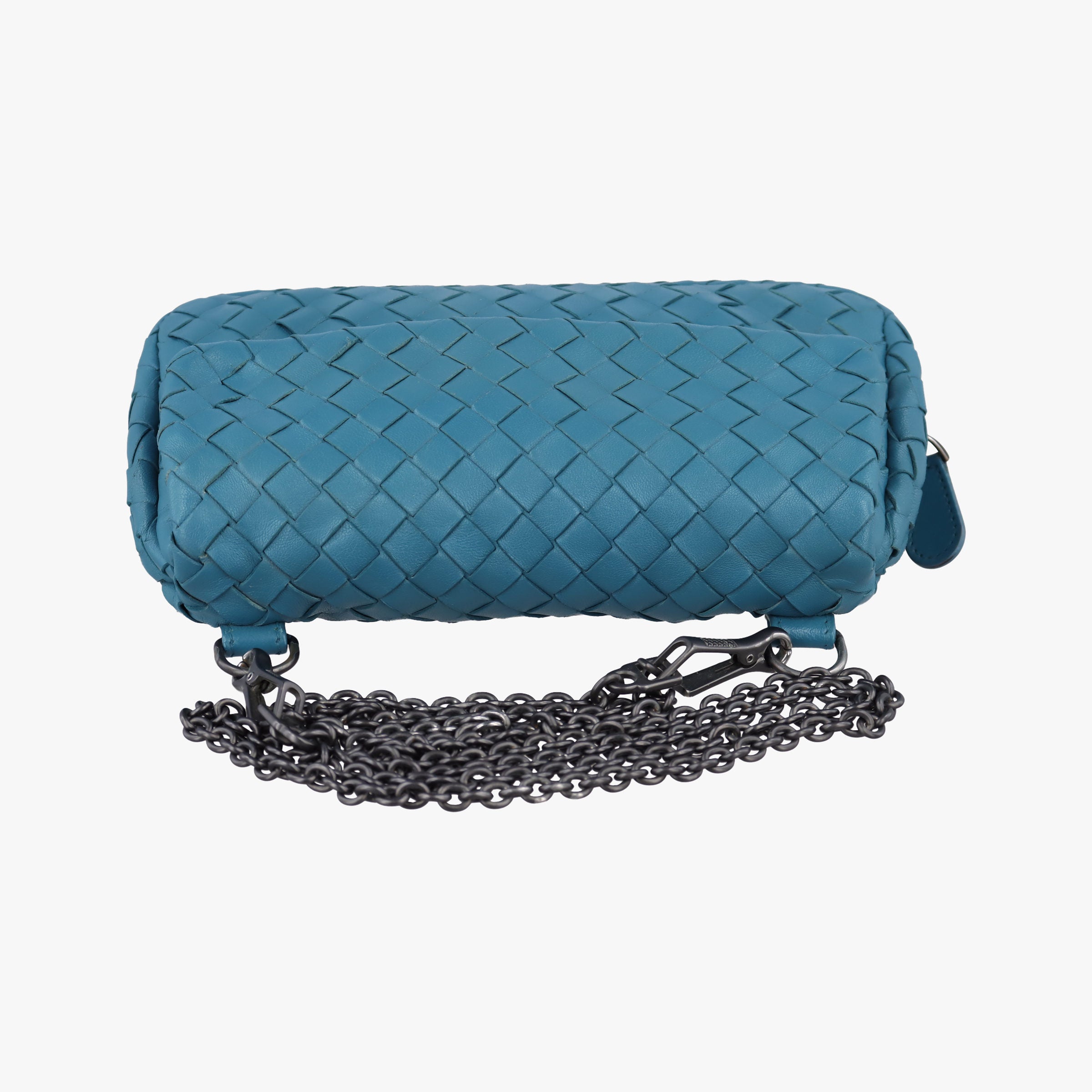 Pre-owned Bottega Veneta Intrecciato Blue lambskin  shoulderbag | stylenewstar