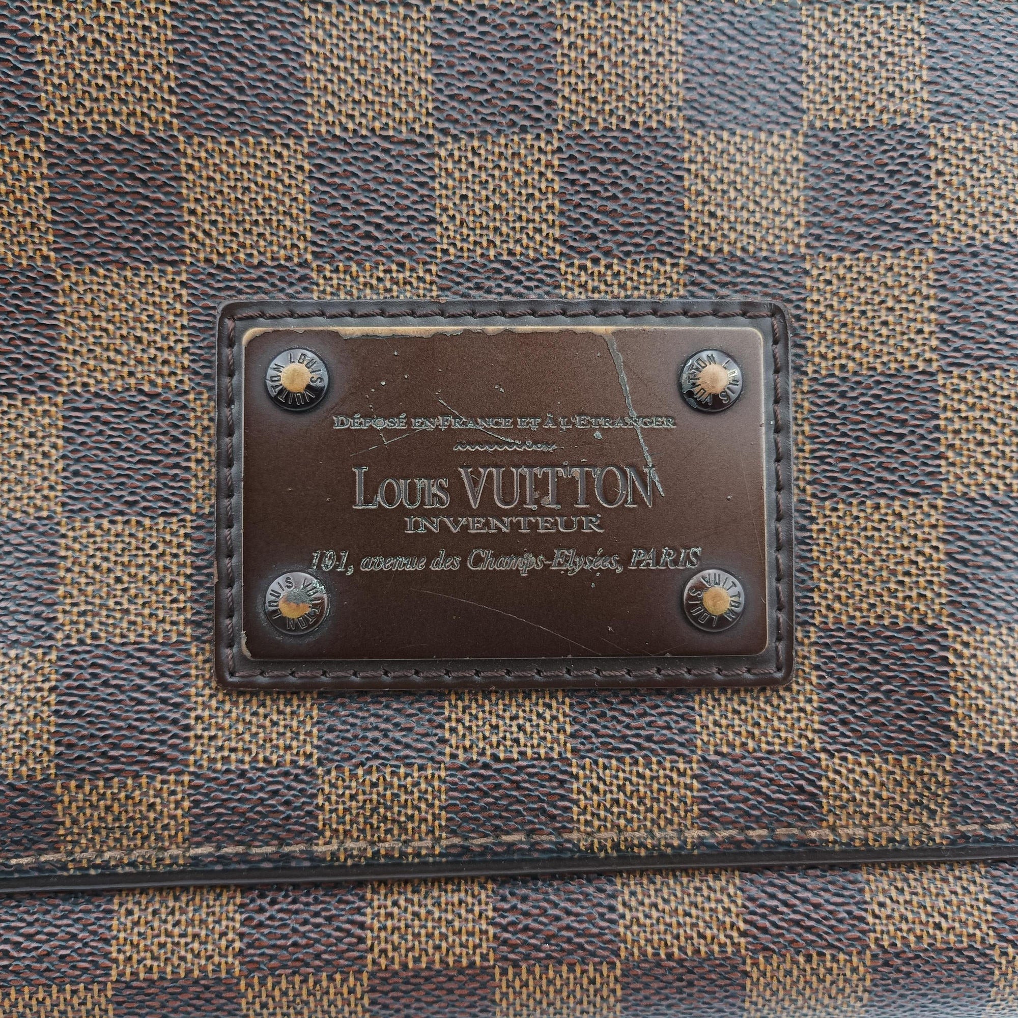 Pre-owned Louis Vuitton BROOKLYN MM EBENE Damier Canvas N51211 shoulderbag | stylenewstar