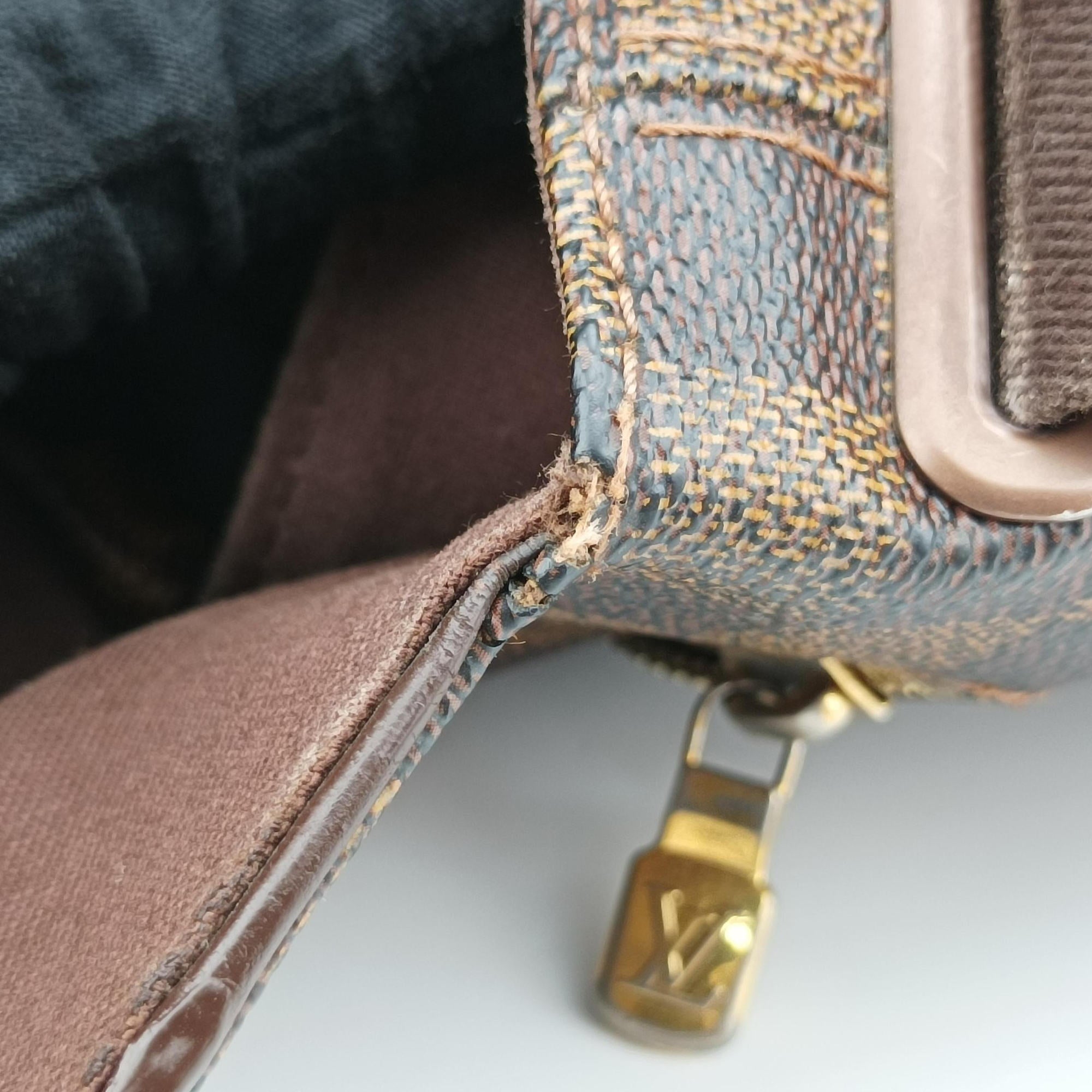 Pre-owned Louis Vuitton BROOKLYN MM EBENE Damier Canvas N51211 shoulderbag | stylenewstar