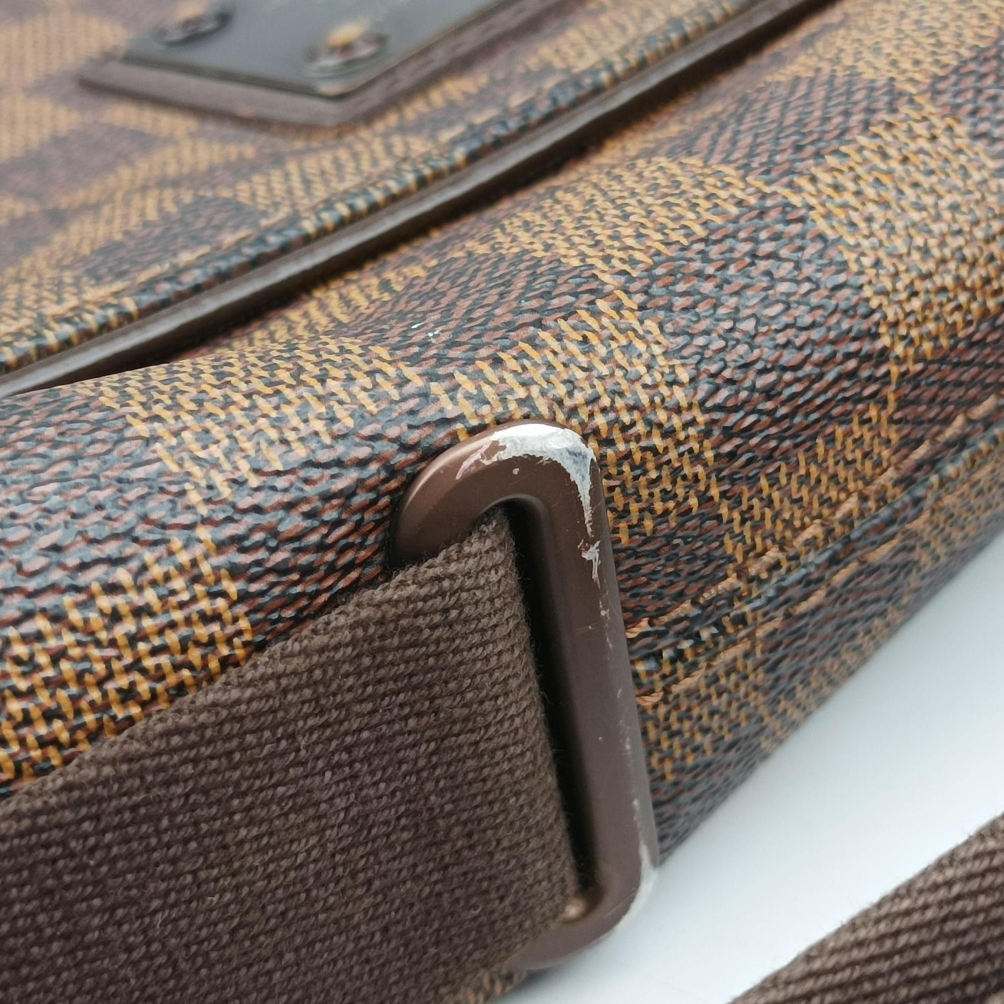 Pre-owned Louis Vuitton BROOKLYN MM EBENE Damier Canvas N51211 shoulderbag | stylenewstar