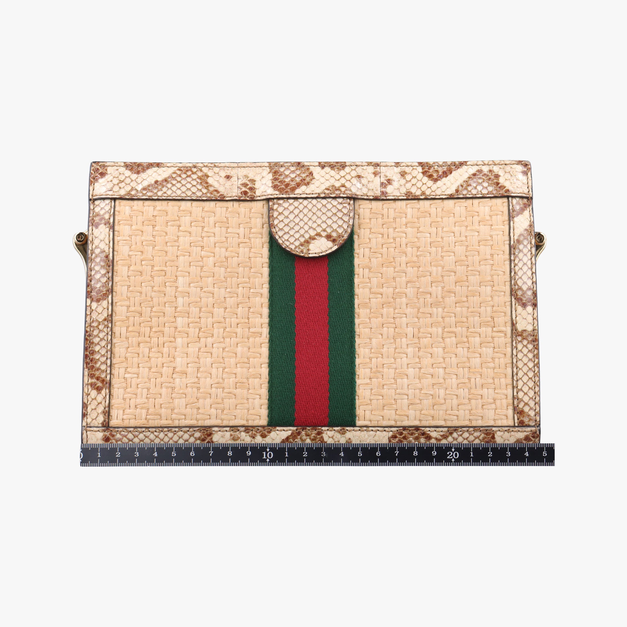 Pre-owned Gucci Ophidia Multicolour straw 503877 shoulderbag | stylenewstar