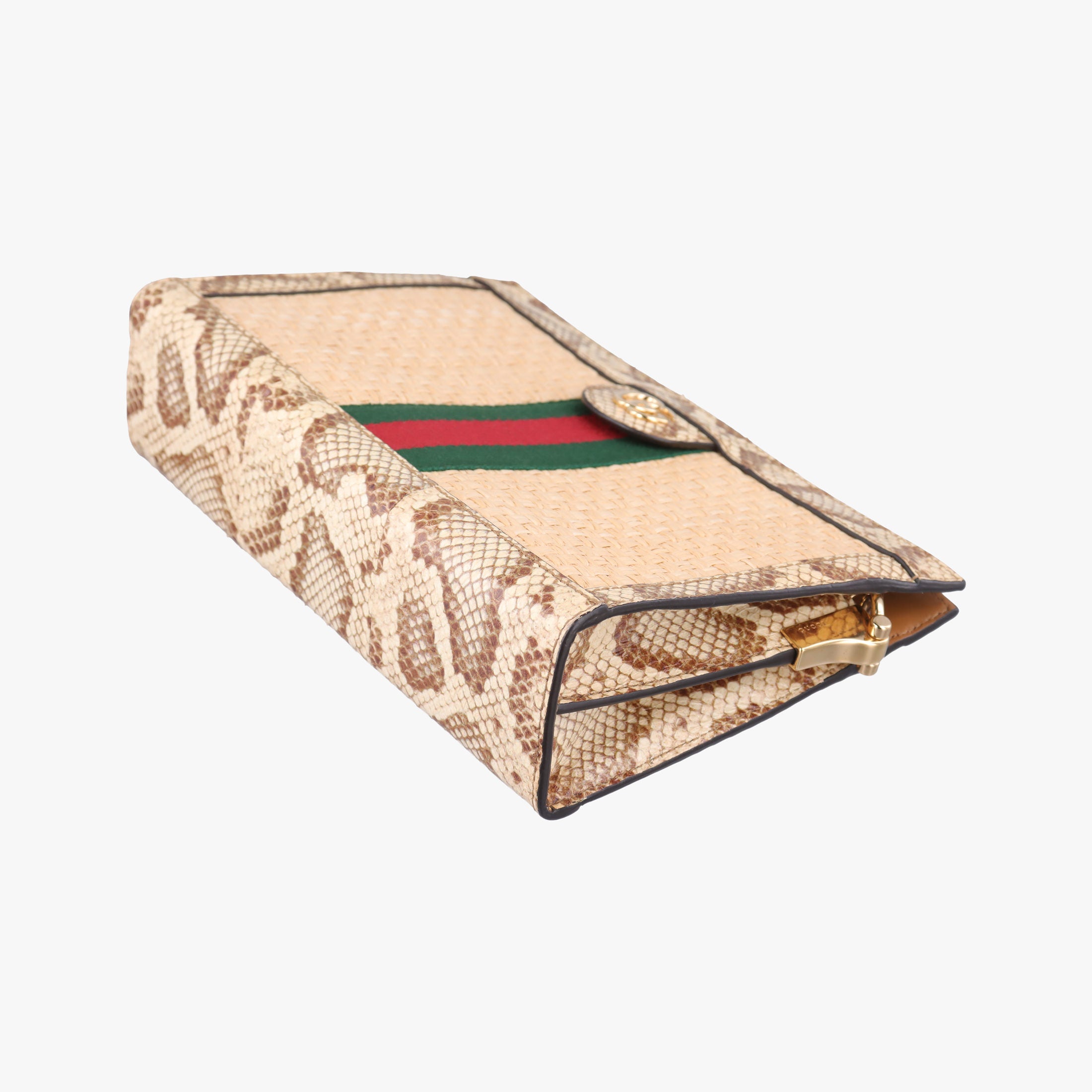 Pre-owned Gucci Ophidia Multicolour straw 503877 shoulderbag | stylenewstar