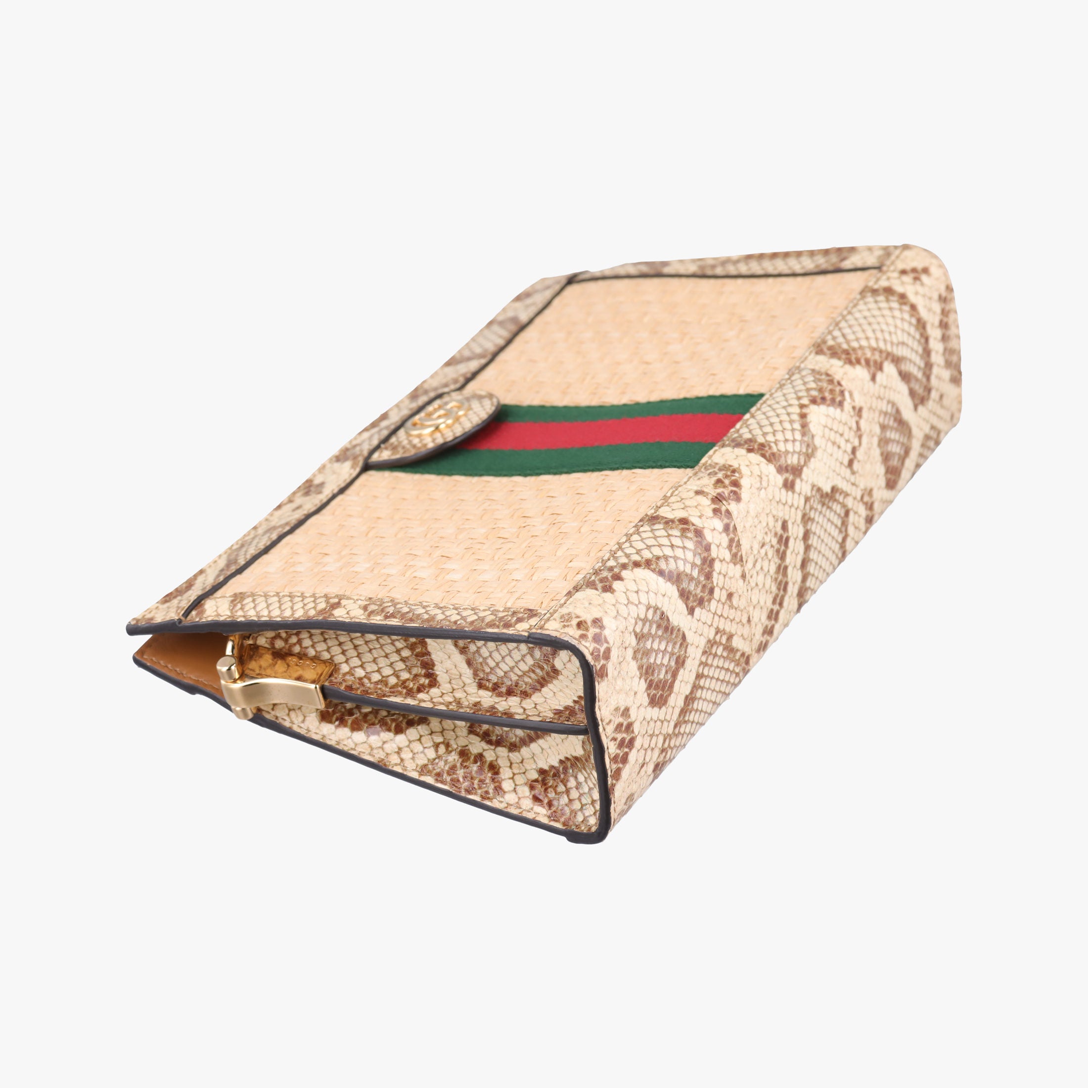 Pre-owned Gucci Ophidia Multicolour straw 503877 shoulderbag | stylenewstar