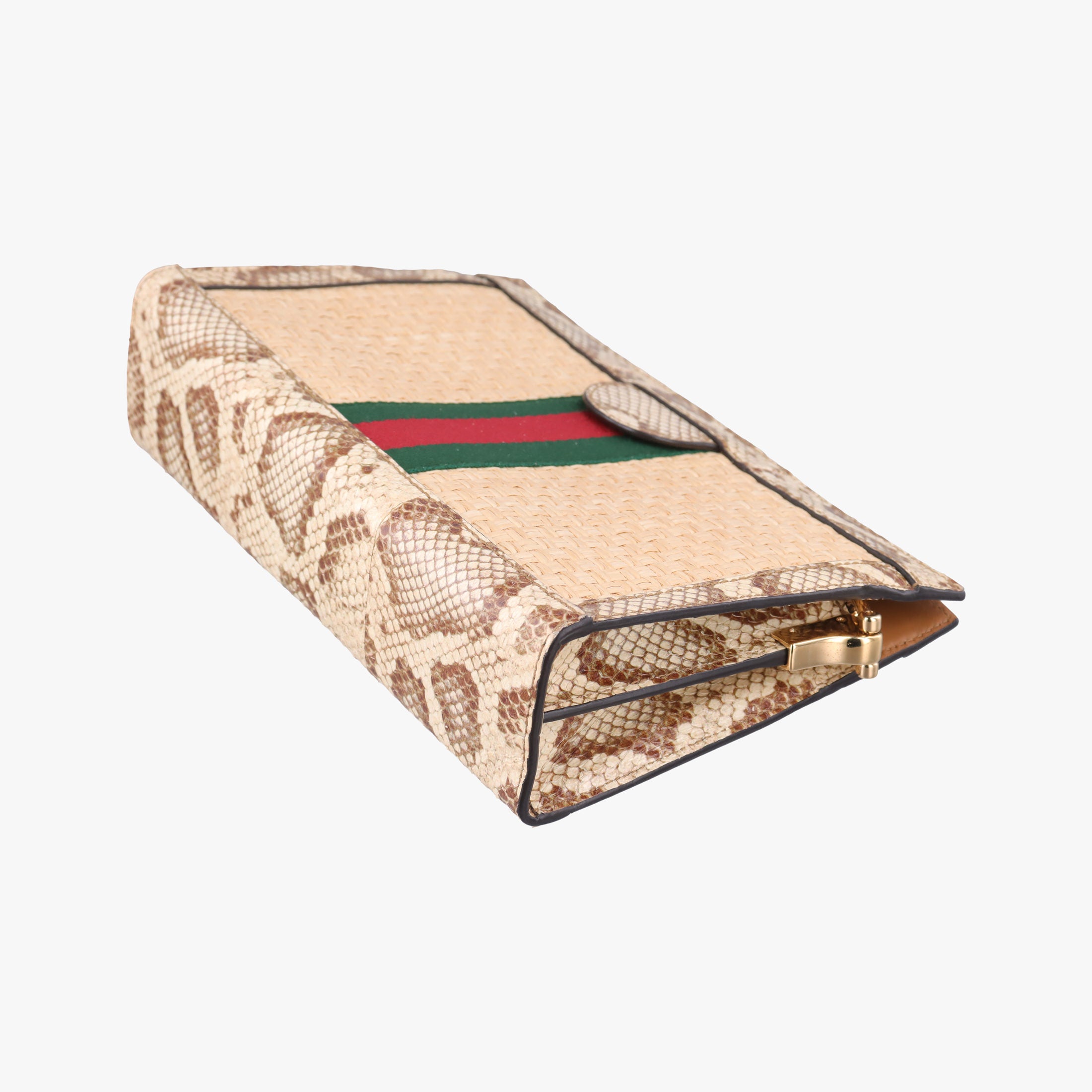 Pre-owned Gucci Ophidia Multicolour straw 503877 shoulderbag | stylenewstar