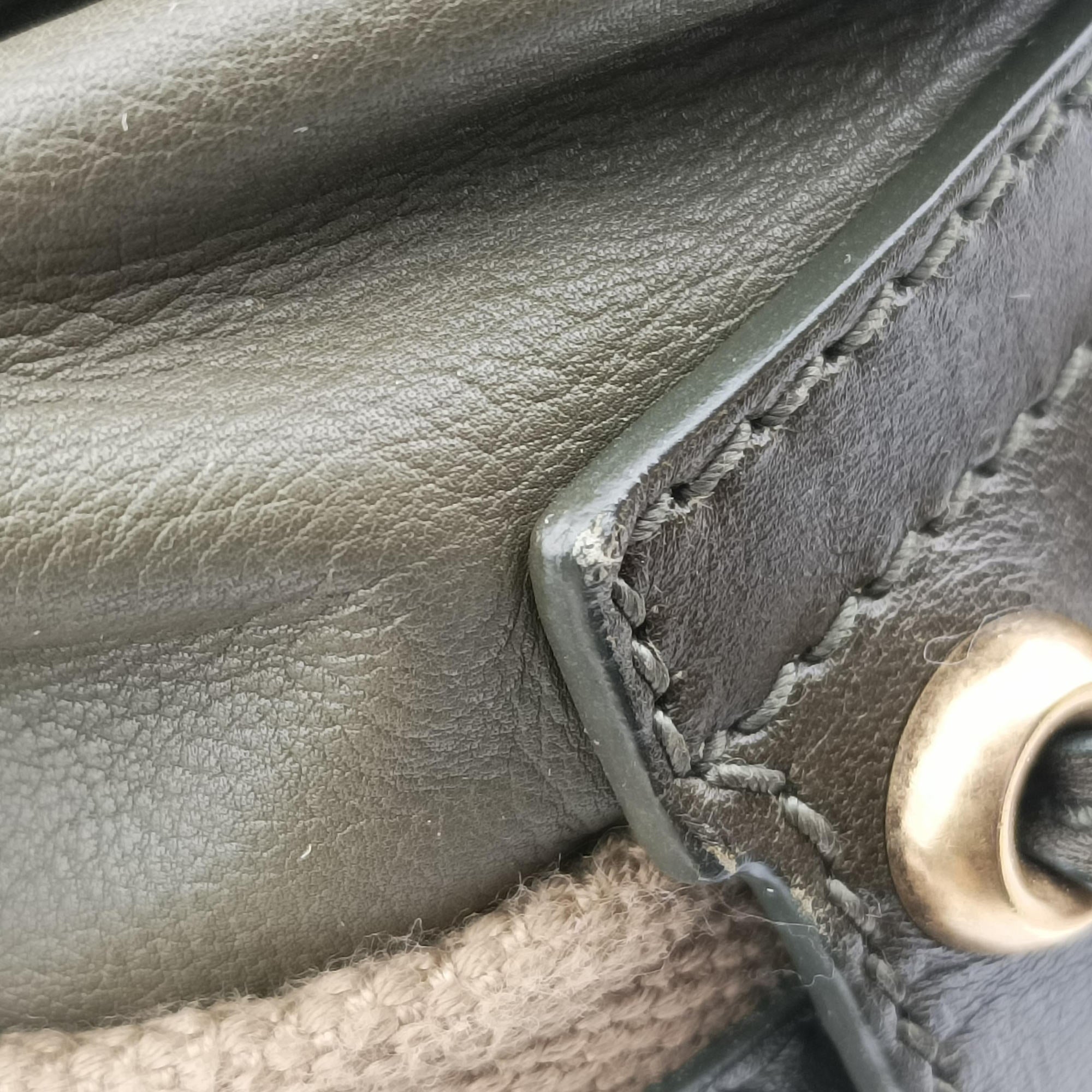 Secondhand Christian Dior Lattice Messenger Green leather  handbag | stylenewstar