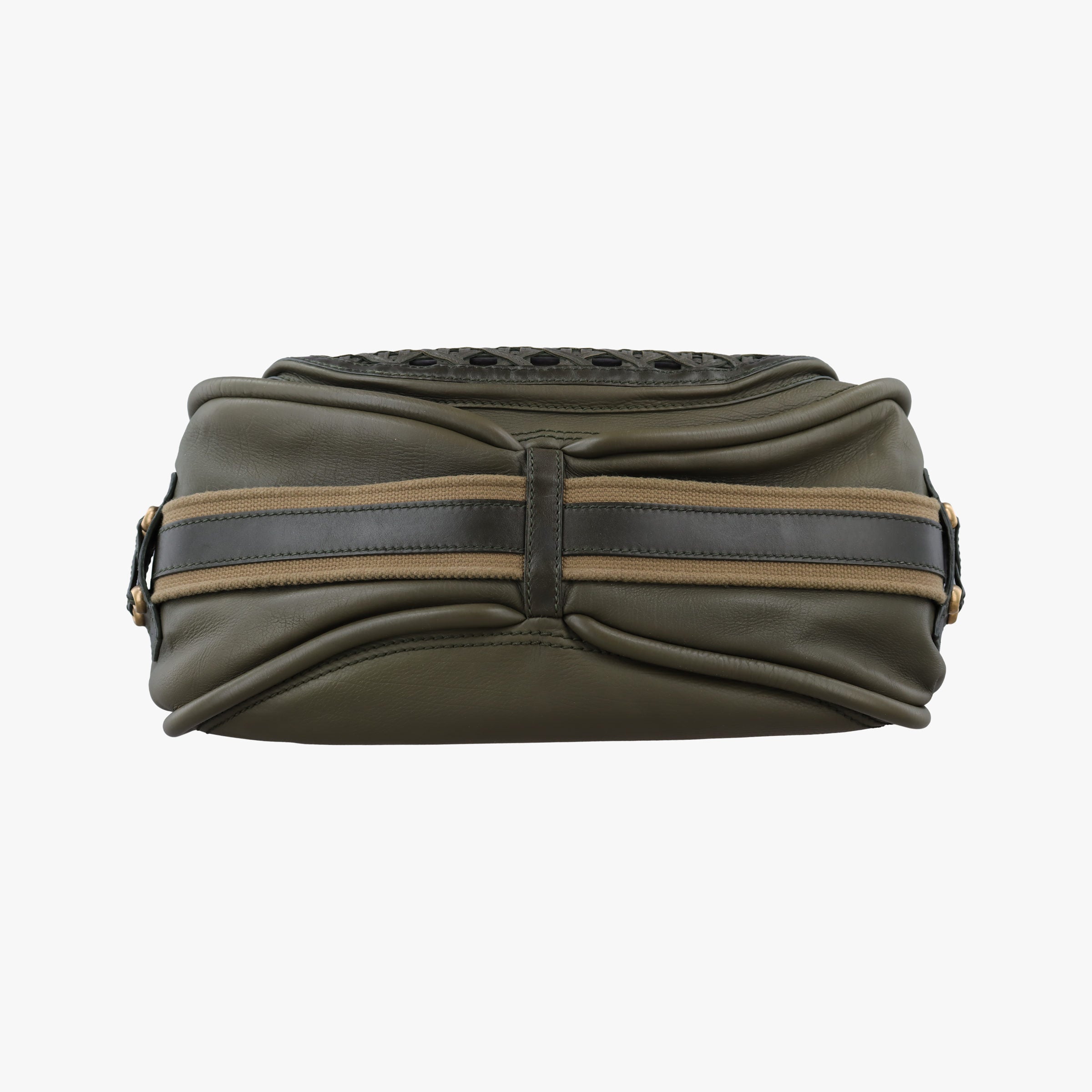Secondhand Christian Dior Lattice Messenger Green leather  handbag | stylenewstar
