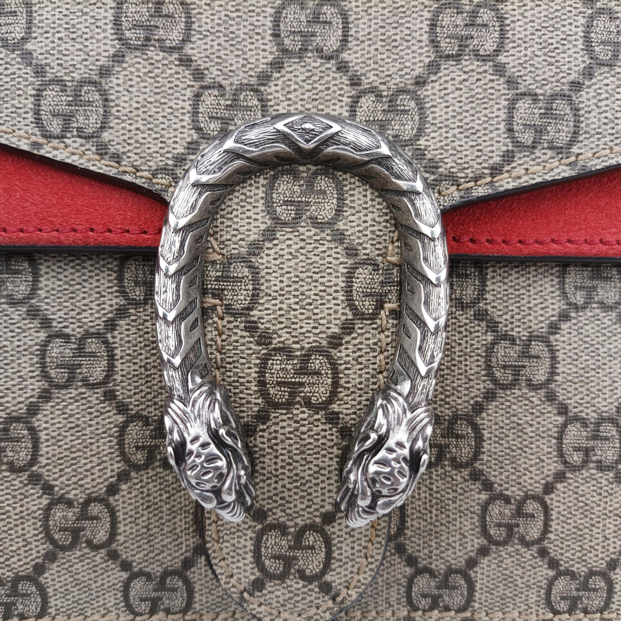 Vintage Gucci Dionysus beige×red PVC coated canvas×suede 421970 shoulderbag | stylenewstar