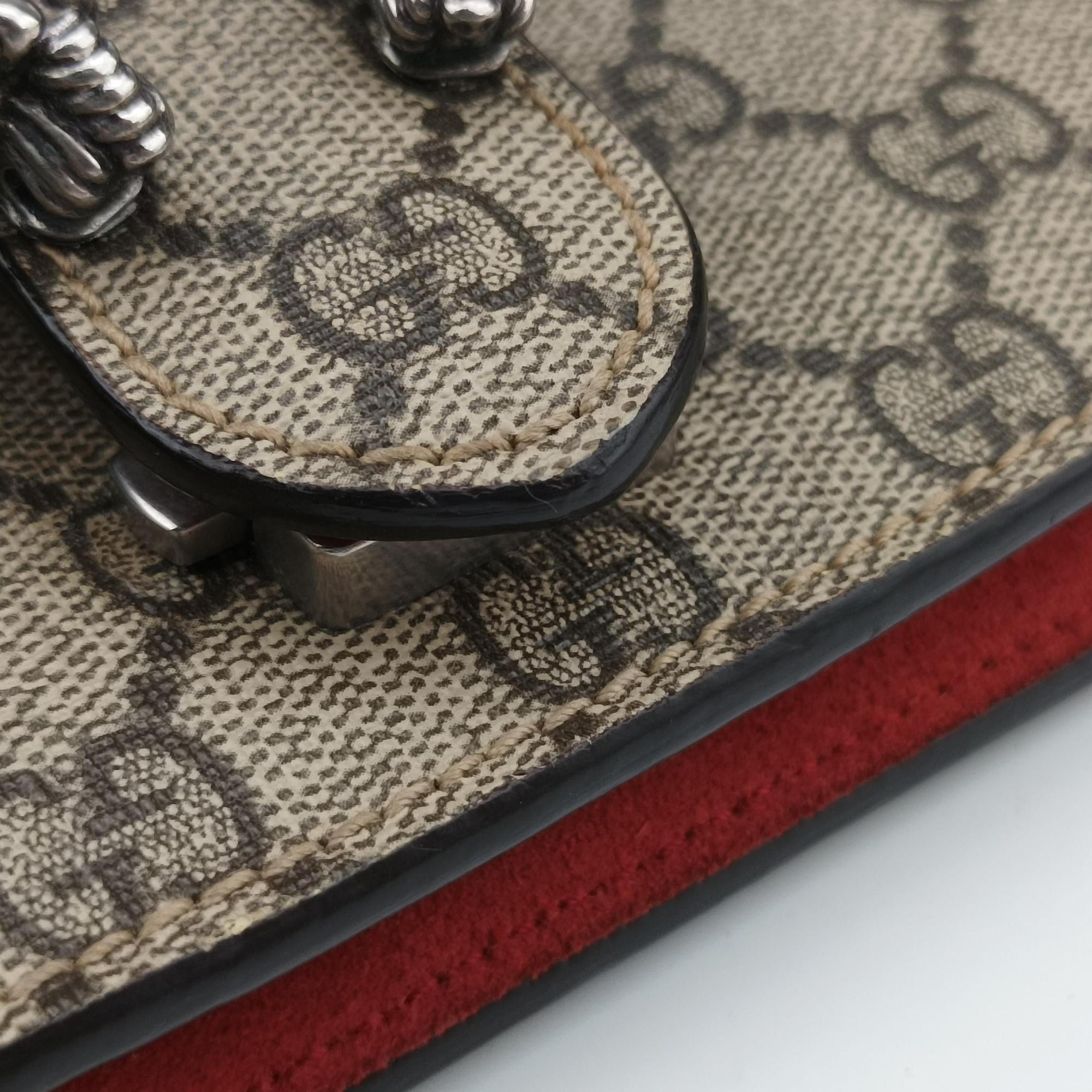 Vintage Gucci Dionysus beige×red PVC coated canvas×suede 421970 shoulderbag | stylenewstar