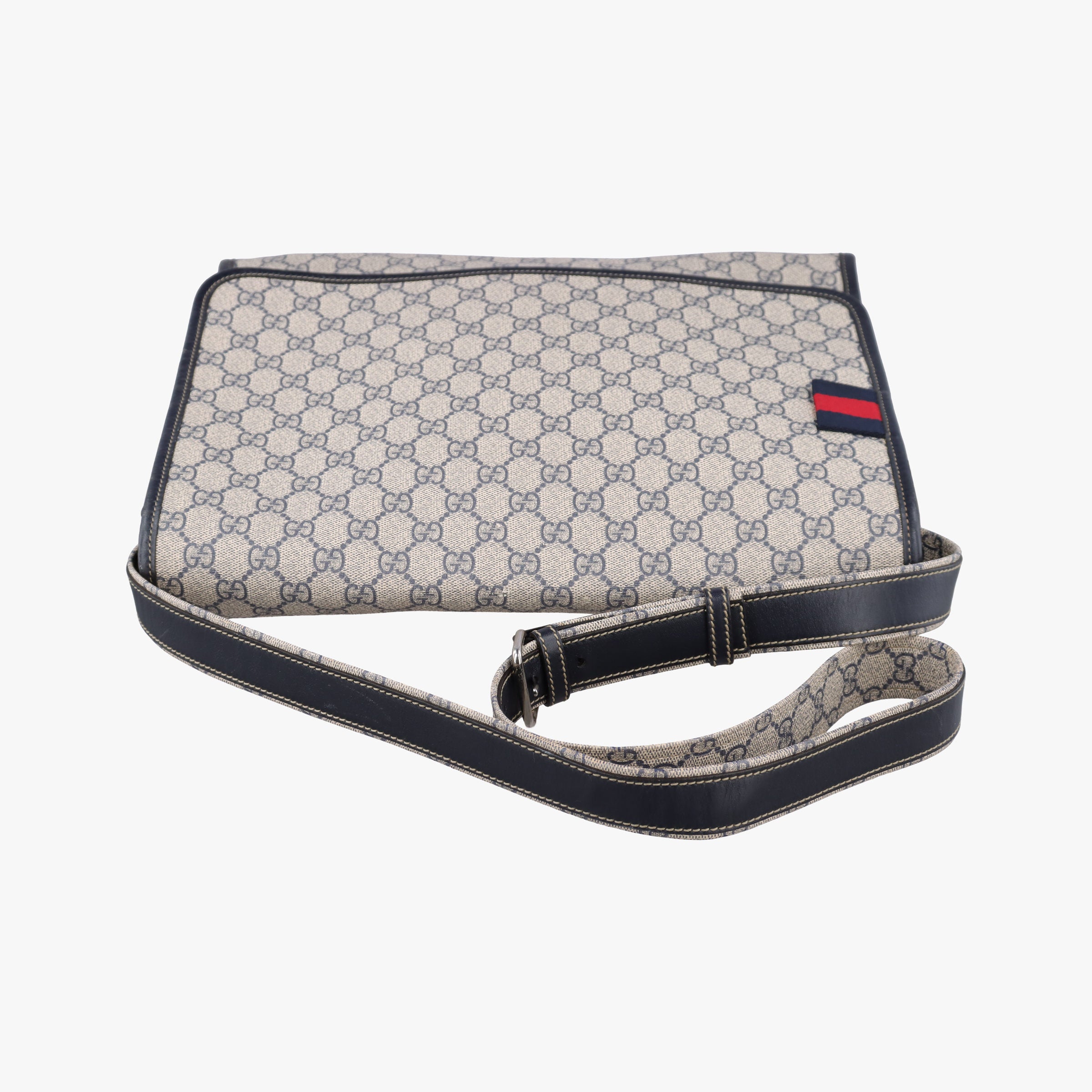 Pre-owned Gucci GG Supreme Messenger Bag Beige×black PVC coated canvas×Leather 246411 shoulderbag | stylenewstar