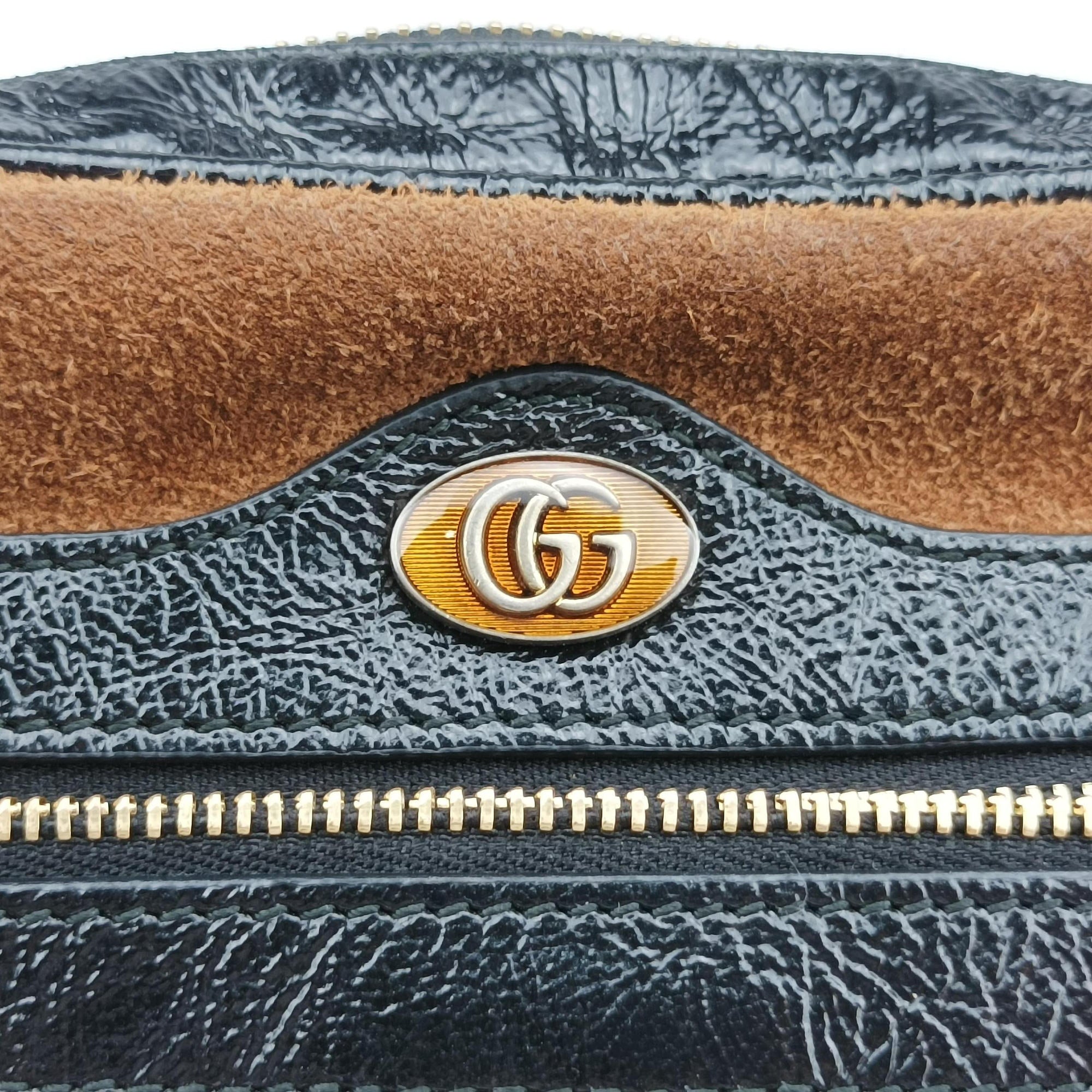 Pre-owned Gucci Ophidia Brown × Black Leather×Suede 573321 shoulderbag | stylenewstar