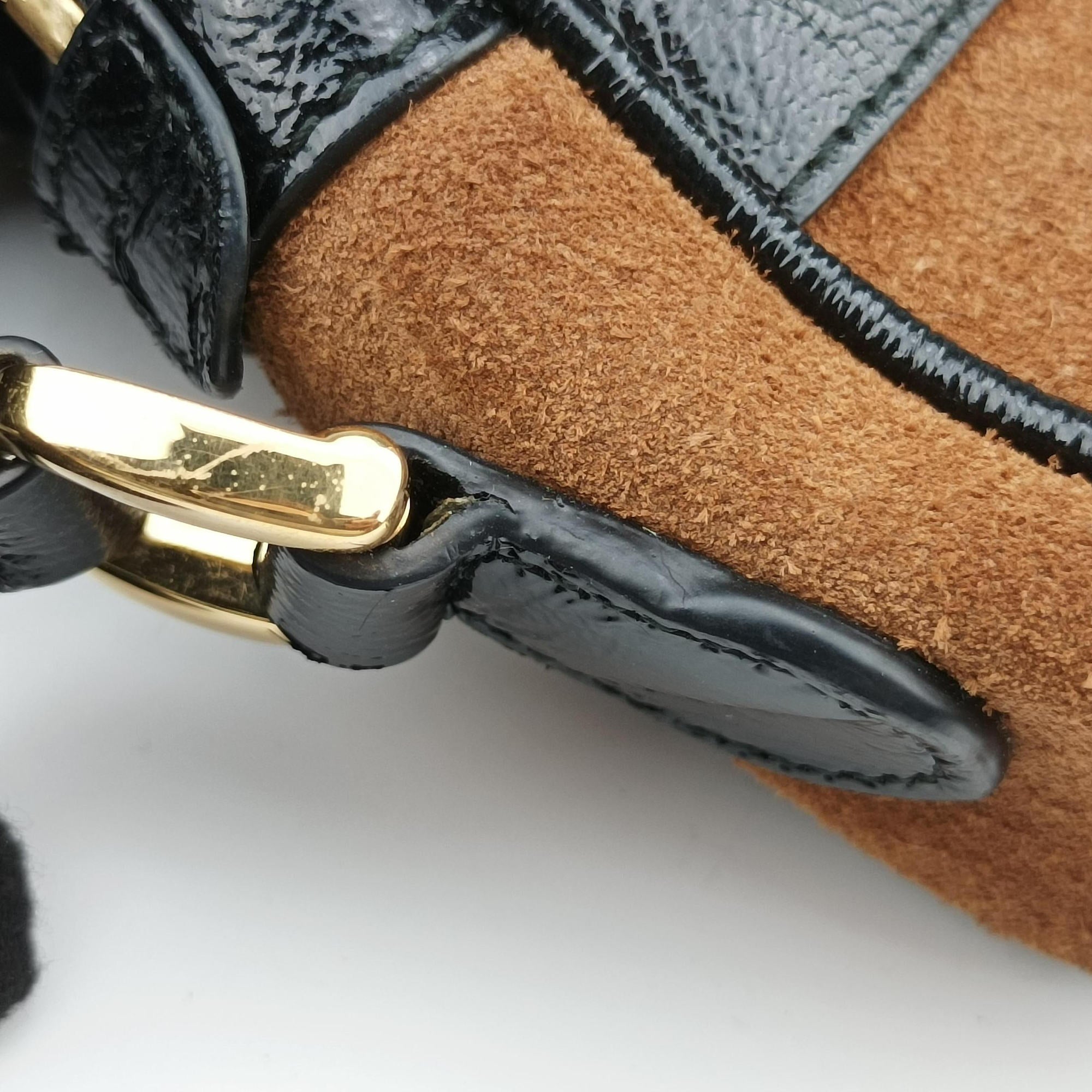 Pre-owned Gucci Ophidia Brown × Black Leather×Suede 573321 shoulderbag | stylenewstar