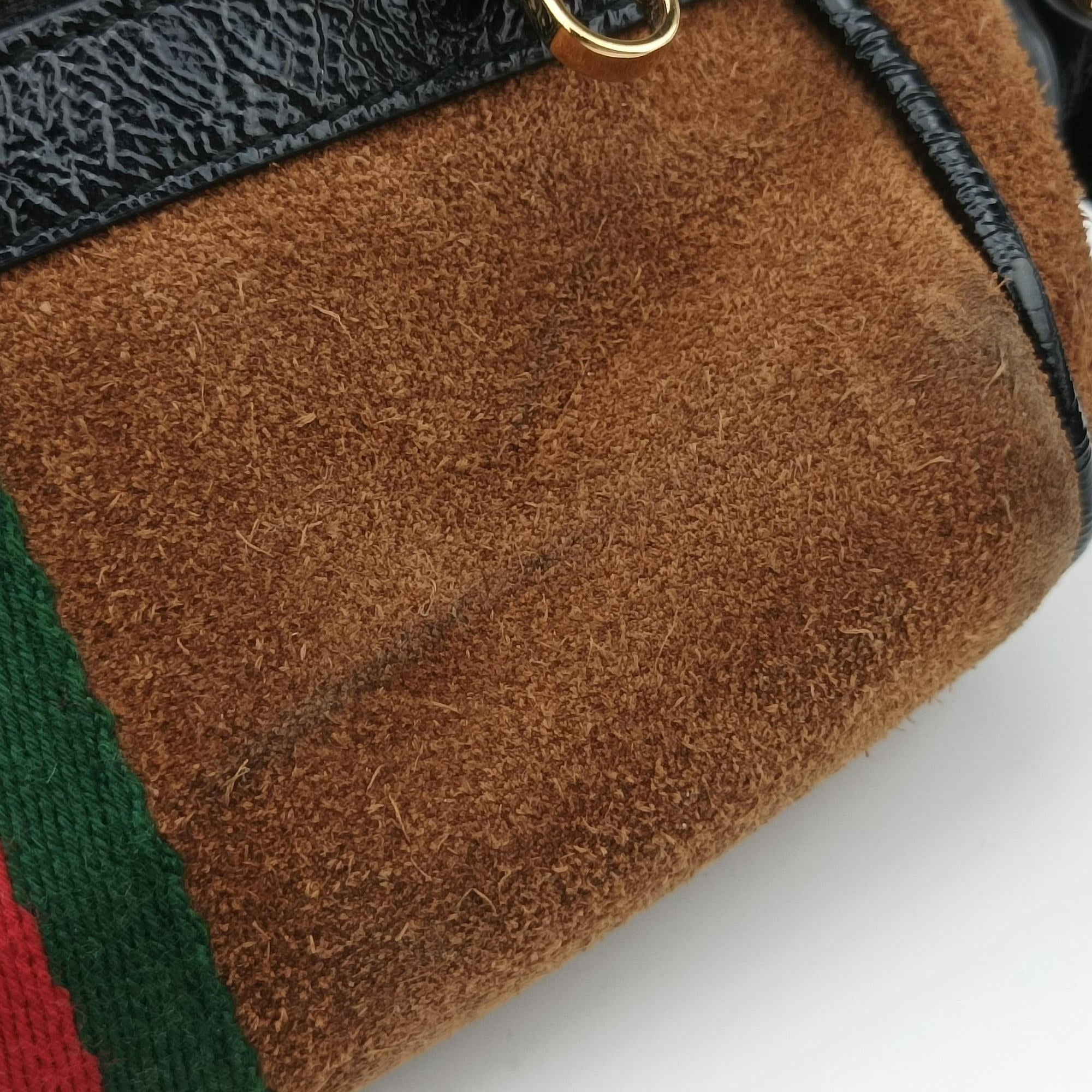 Pre-owned Gucci Ophidia Brown × Black Leather×Suede 573321 shoulderbag | stylenewstar