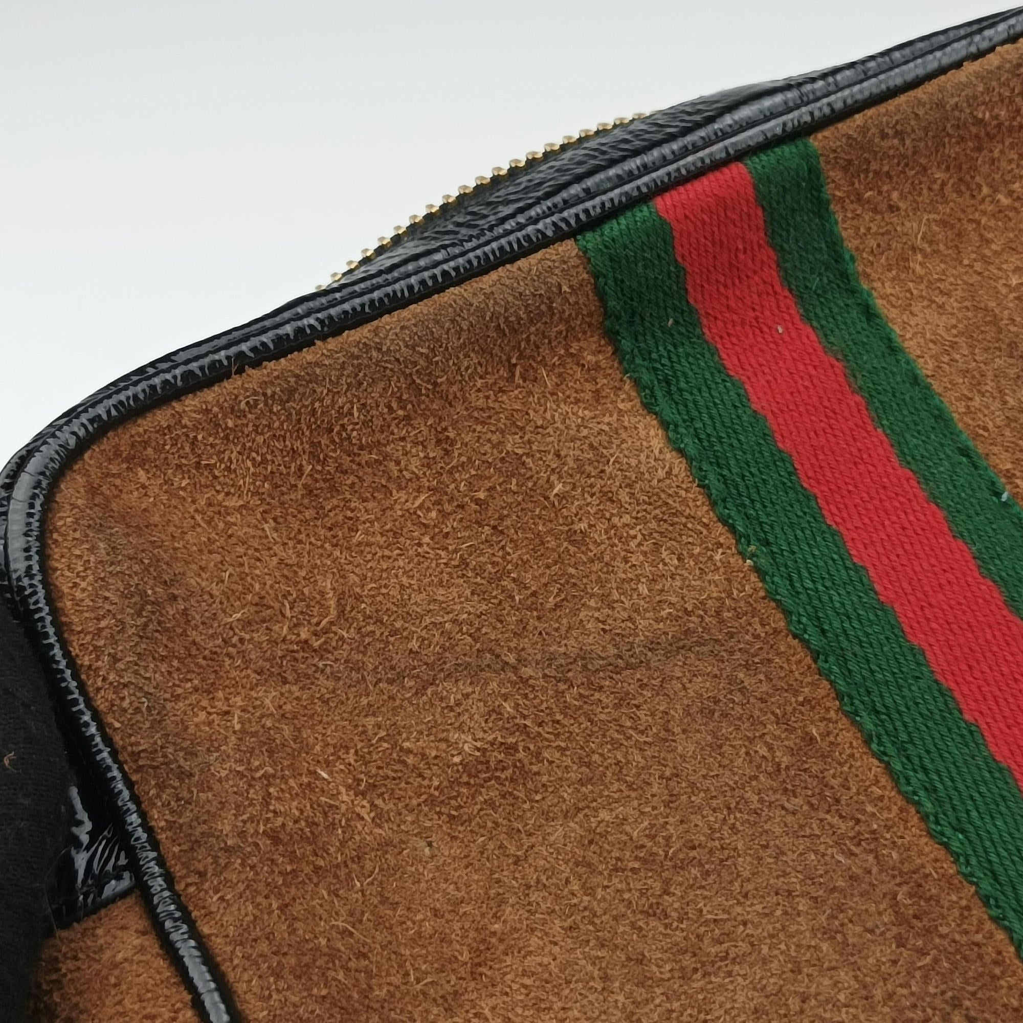 Pre-owned Gucci Ophidia Brown × Black Leather×Suede 573321 shoulderbag | stylenewstar