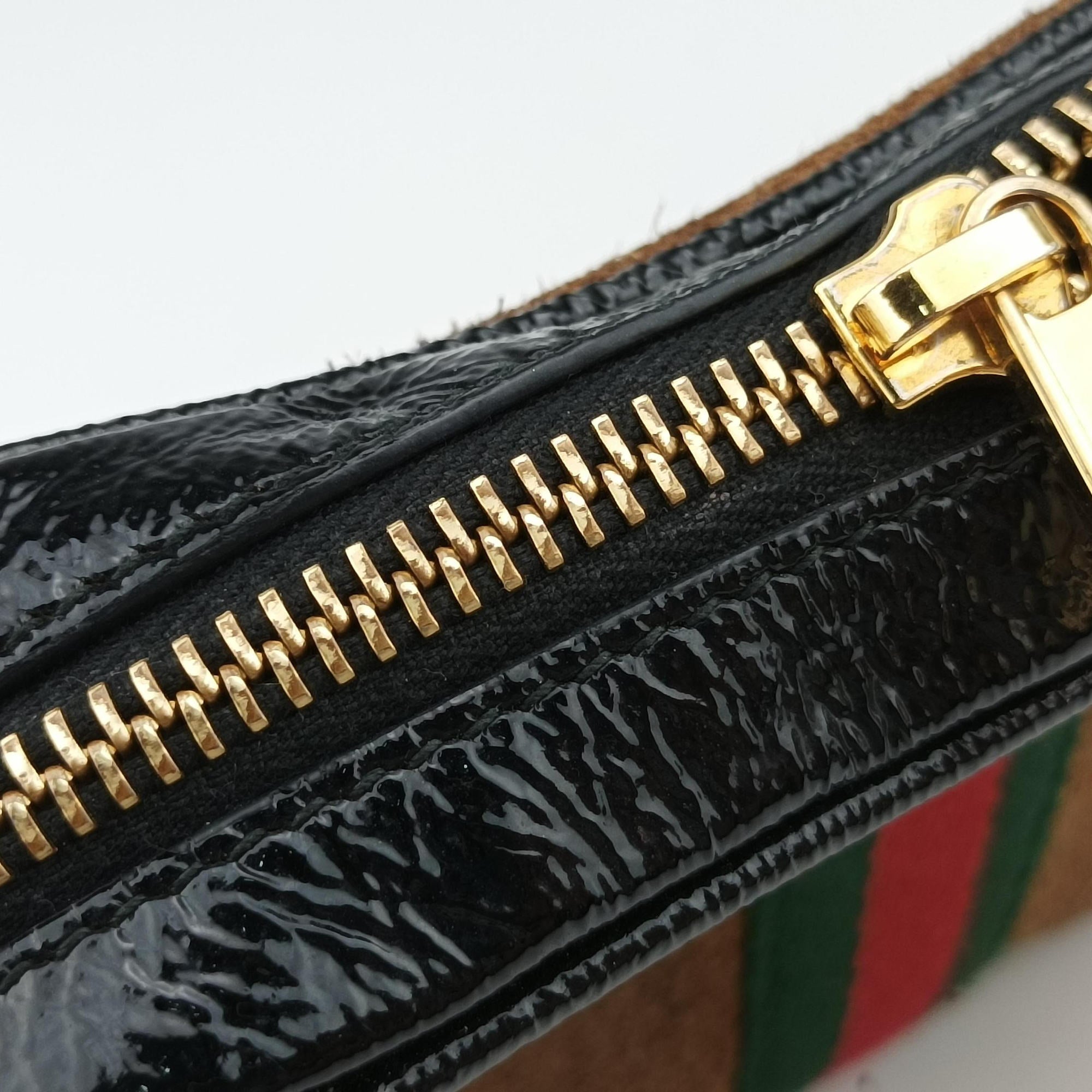 Pre-owned Gucci Ophidia Brown × Black Leather×Suede 573321 shoulderbag | stylenewstar