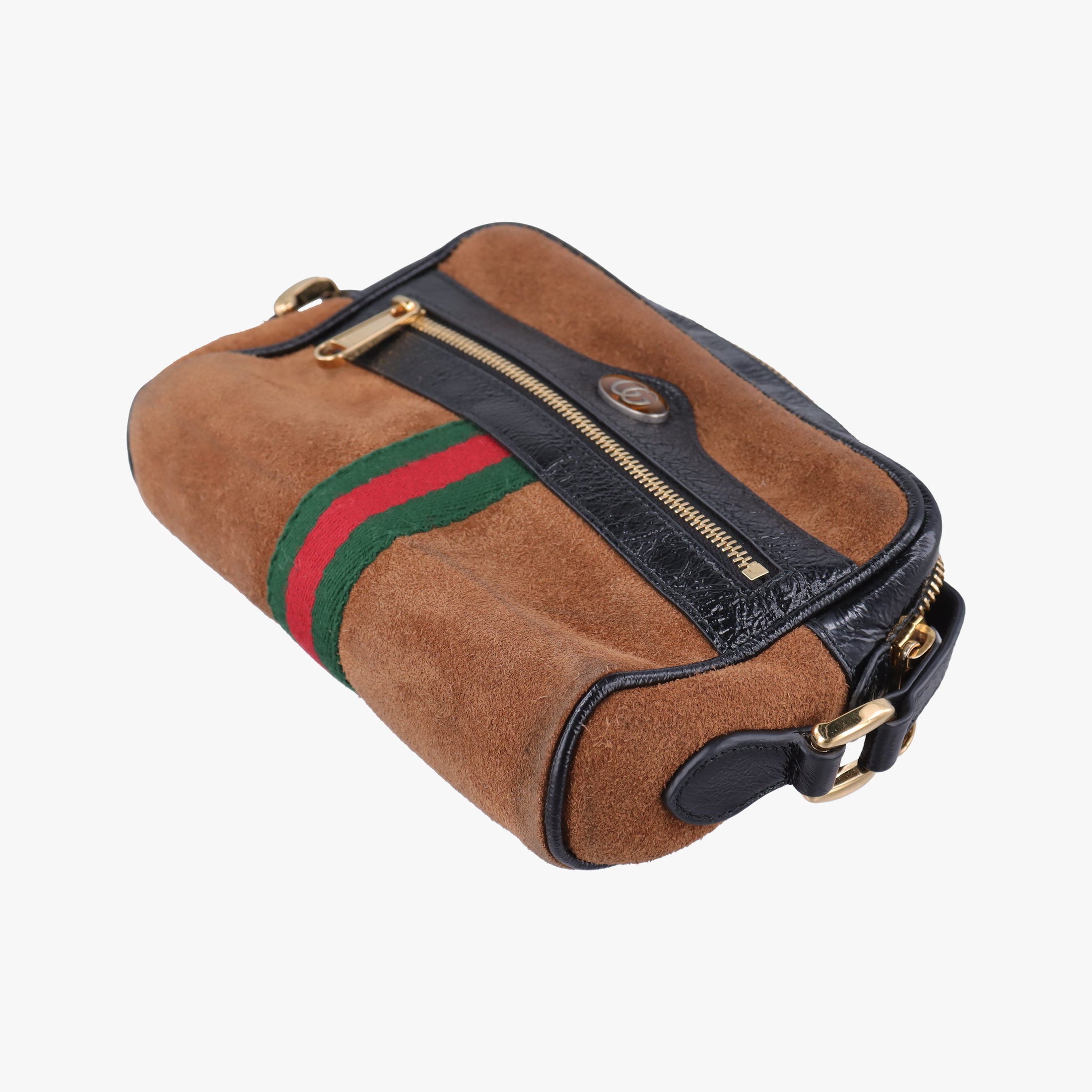 Pre-owned Gucci Ophidia Brown × Black Leather×Suede 573321 shoulderbag | stylenewstar