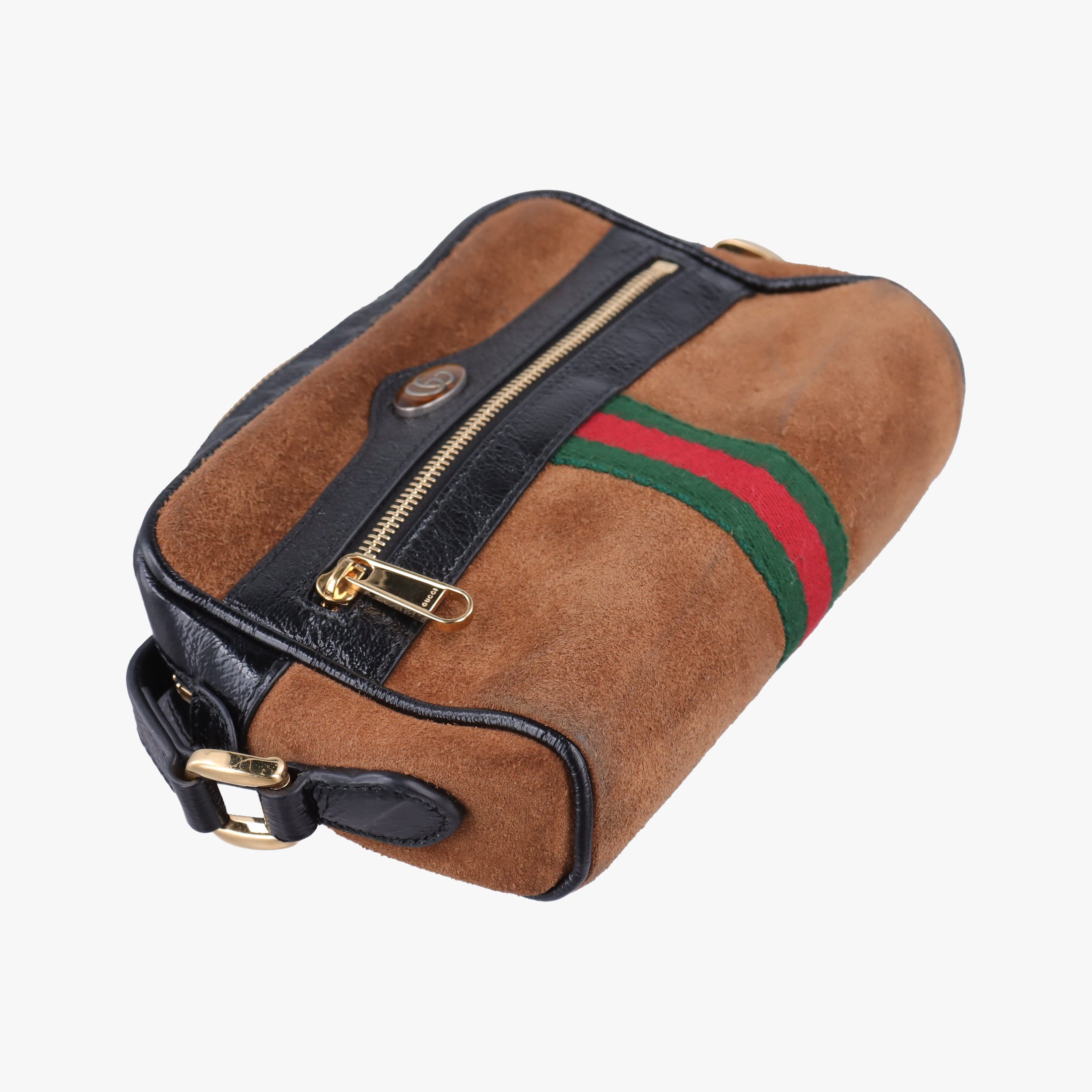 Pre-owned Gucci Ophidia Brown × Black Leather×Suede 573321 shoulderbag | stylenewstar