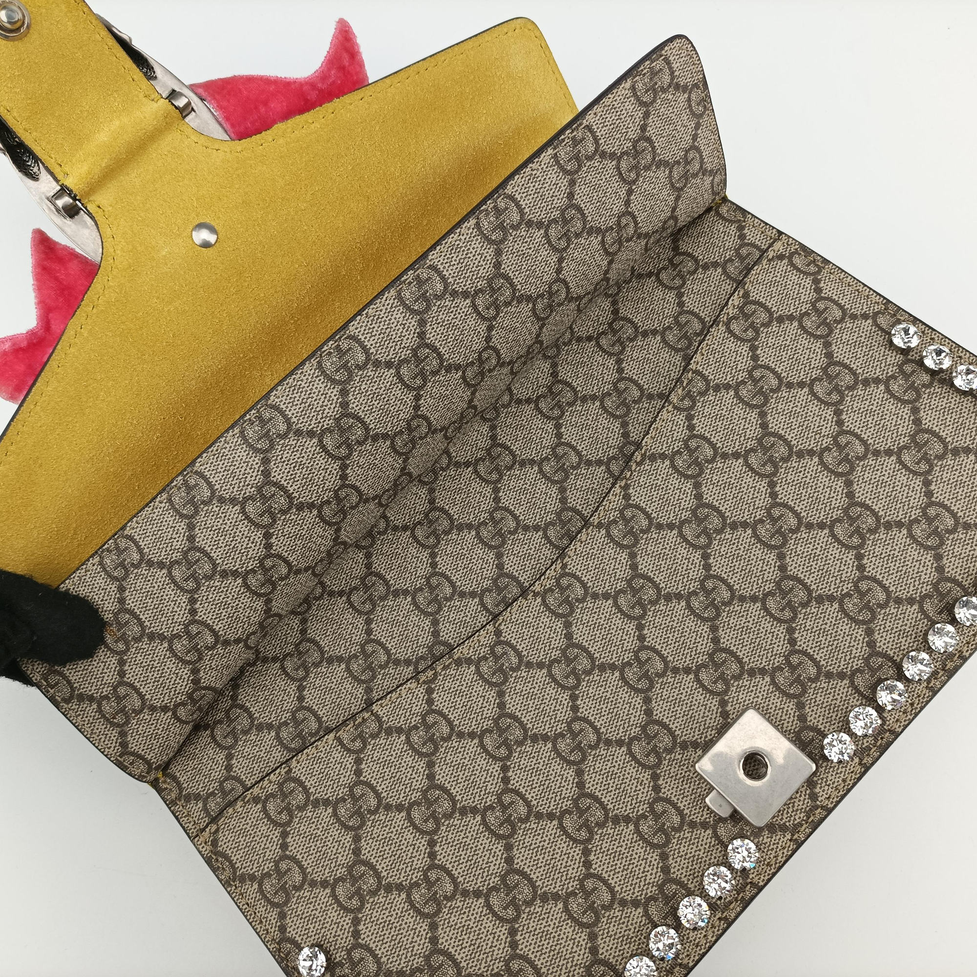 Secondhand Gucci Dionysus Beige × Ebony × Yellow PVC Coated Canvas × Suede 400249 shoulderbag | stylenewstar