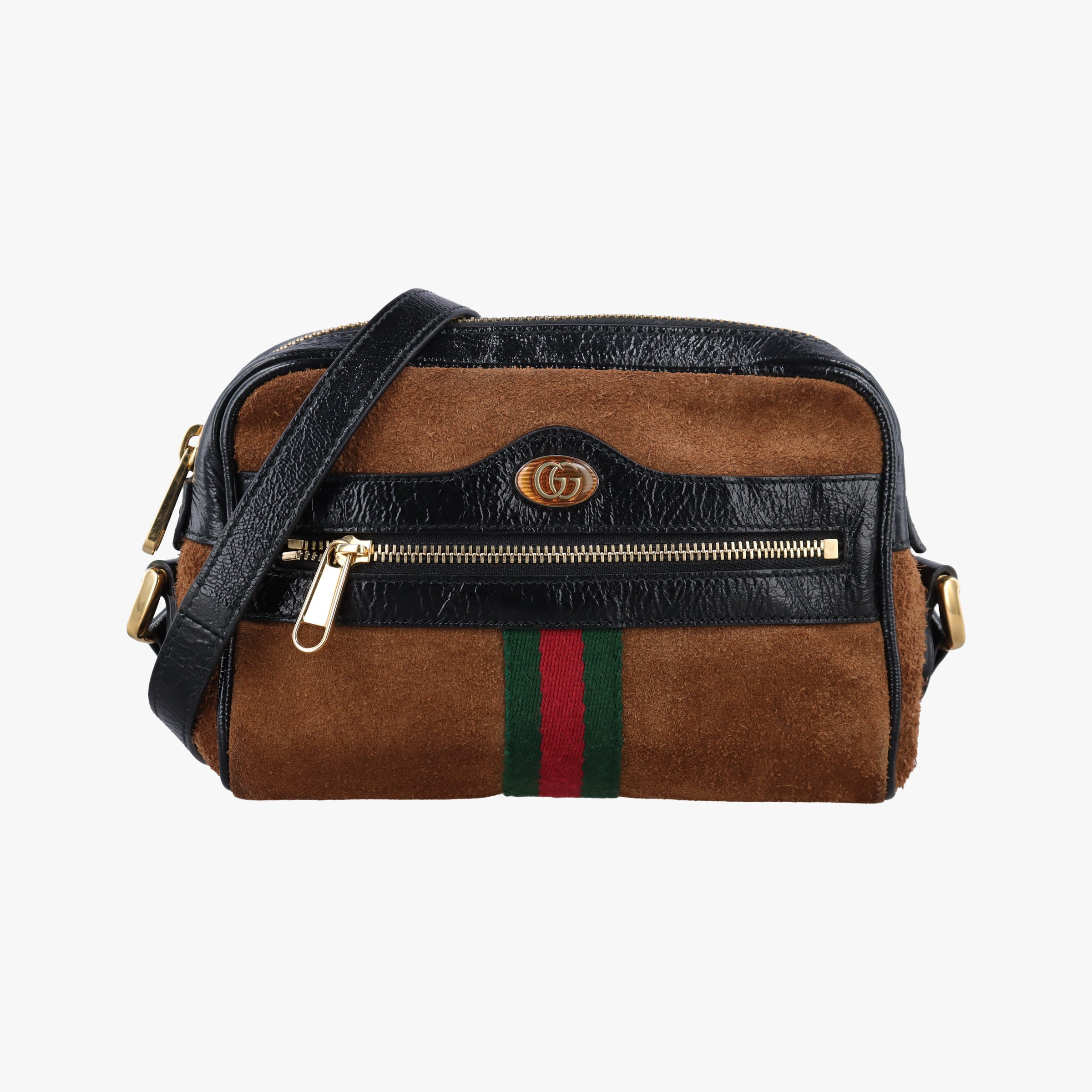 Pre-owned Gucci Ophidia Brown×black×multi Leather × suede 573321 shoulderbag | stylenewstar