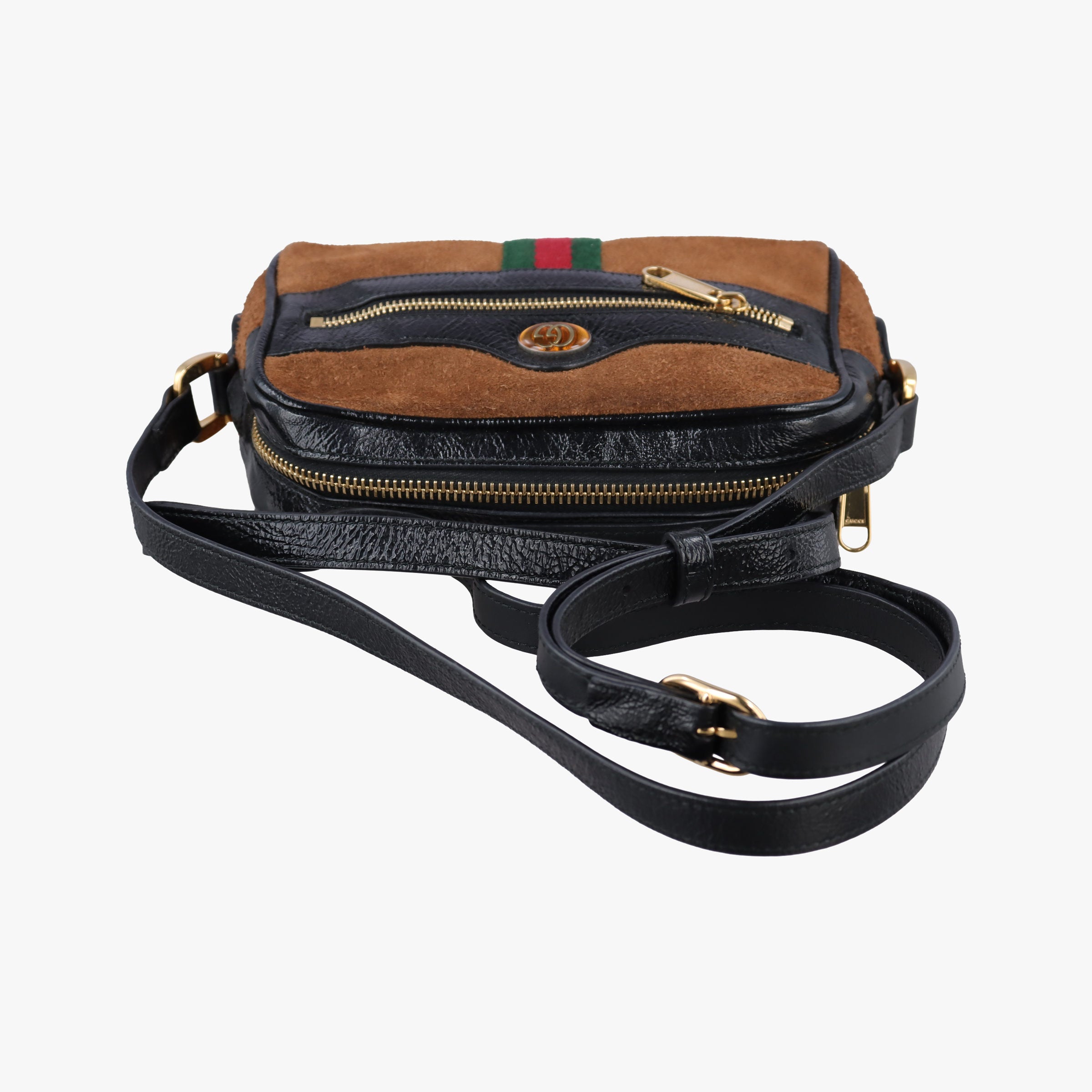 Pre-owned Gucci Ophidia Brown×black×multi Leather × suede 573321 shoulderbag | stylenewstar