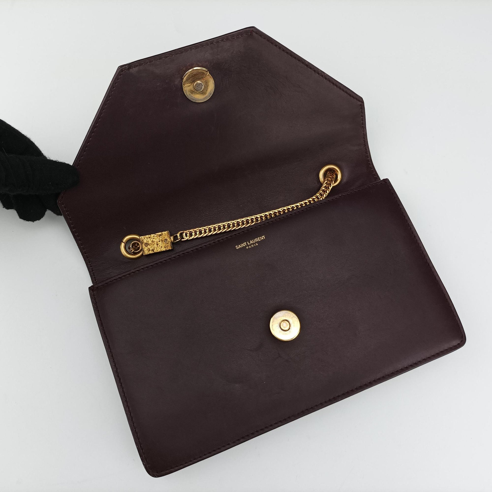 Pre-owned Yves Saint Laurent Small Betty Flap Burgundy Leather 314516 shoulderbag | stylenewstar