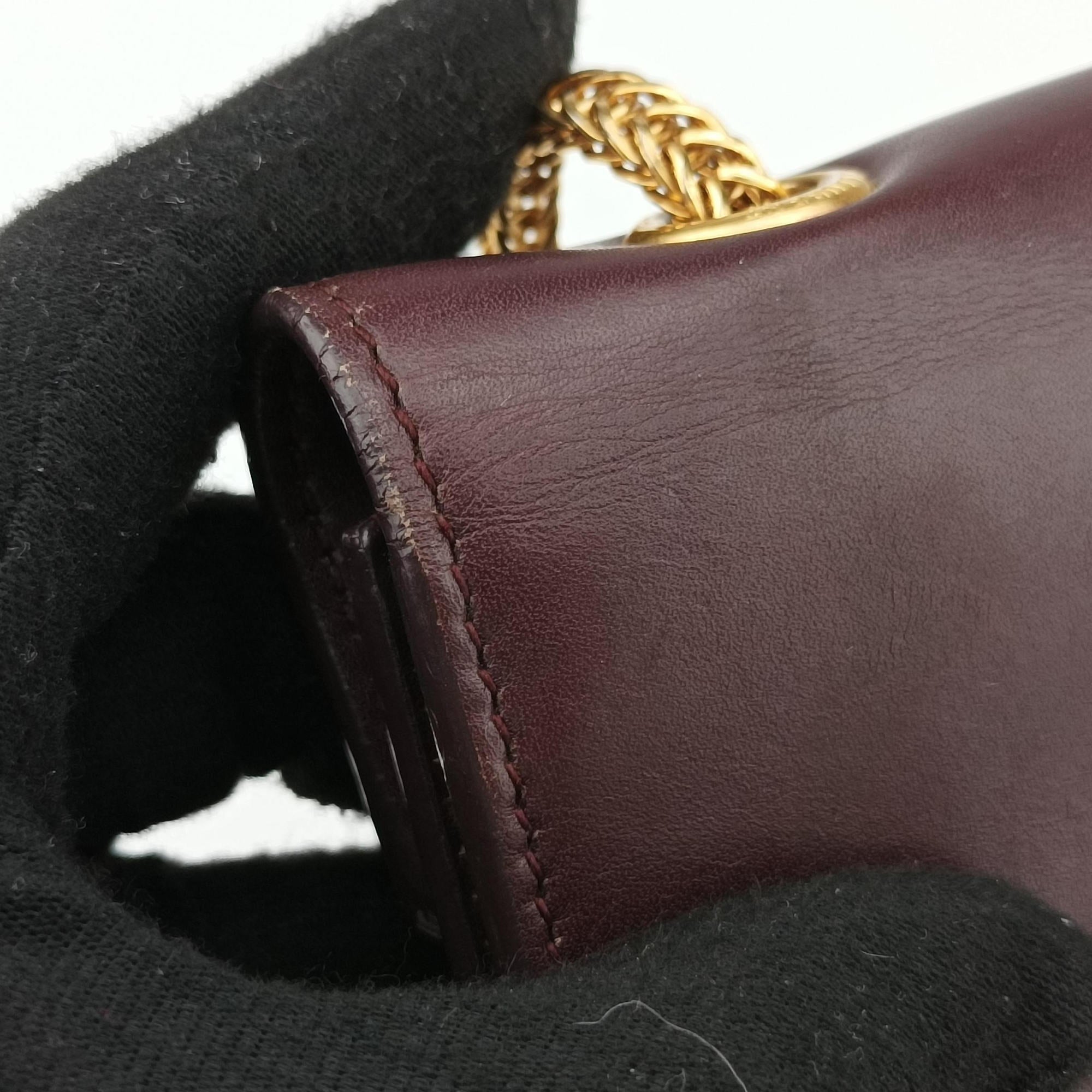 Pre-owned Yves Saint Laurent Small Betty Flap Burgundy Leather 314516 shoulderbag | stylenewstar