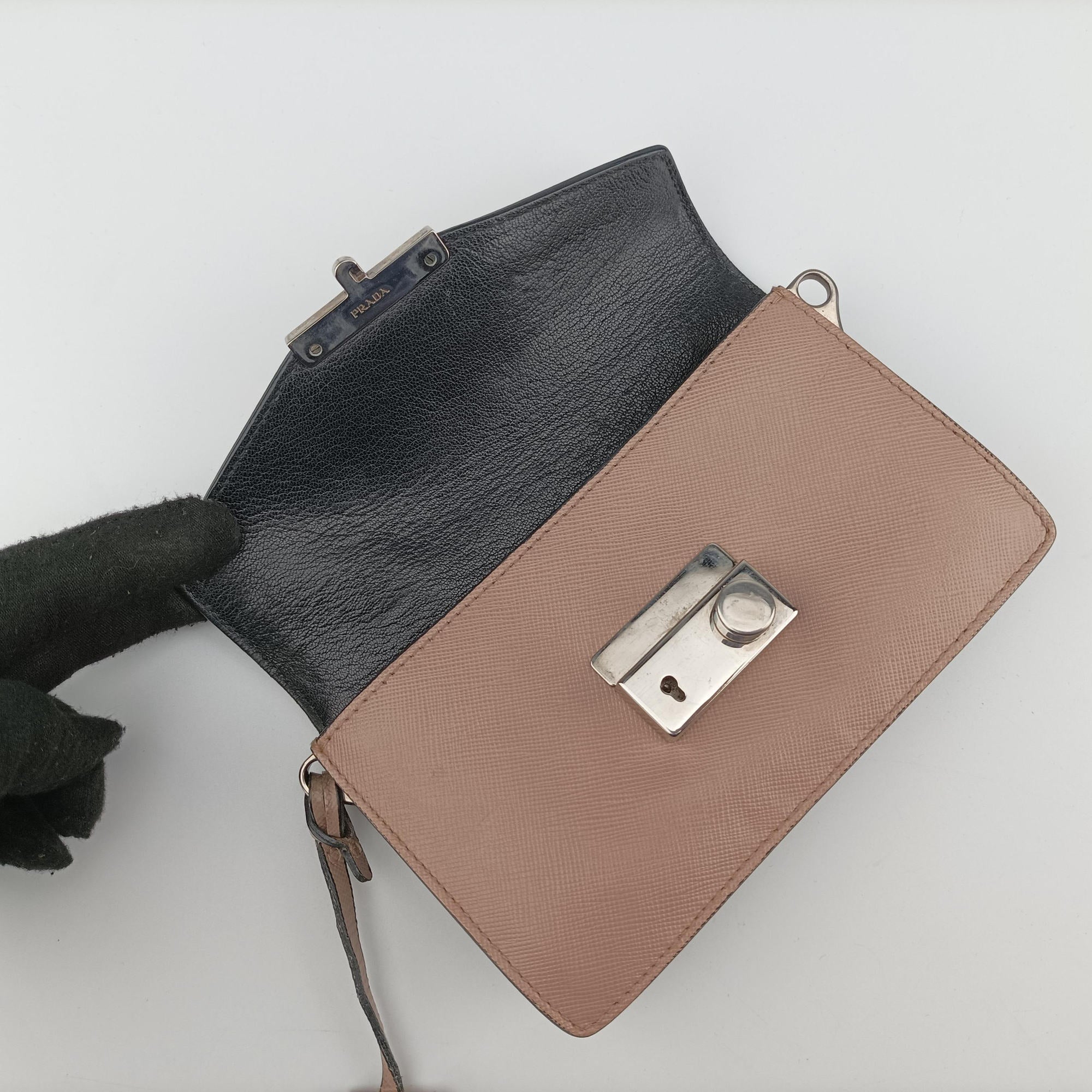 Pre-owned Prada Sound TAMARIS Pink SAFFIANO Leather BN2662 shoulderbag | stylenewstar