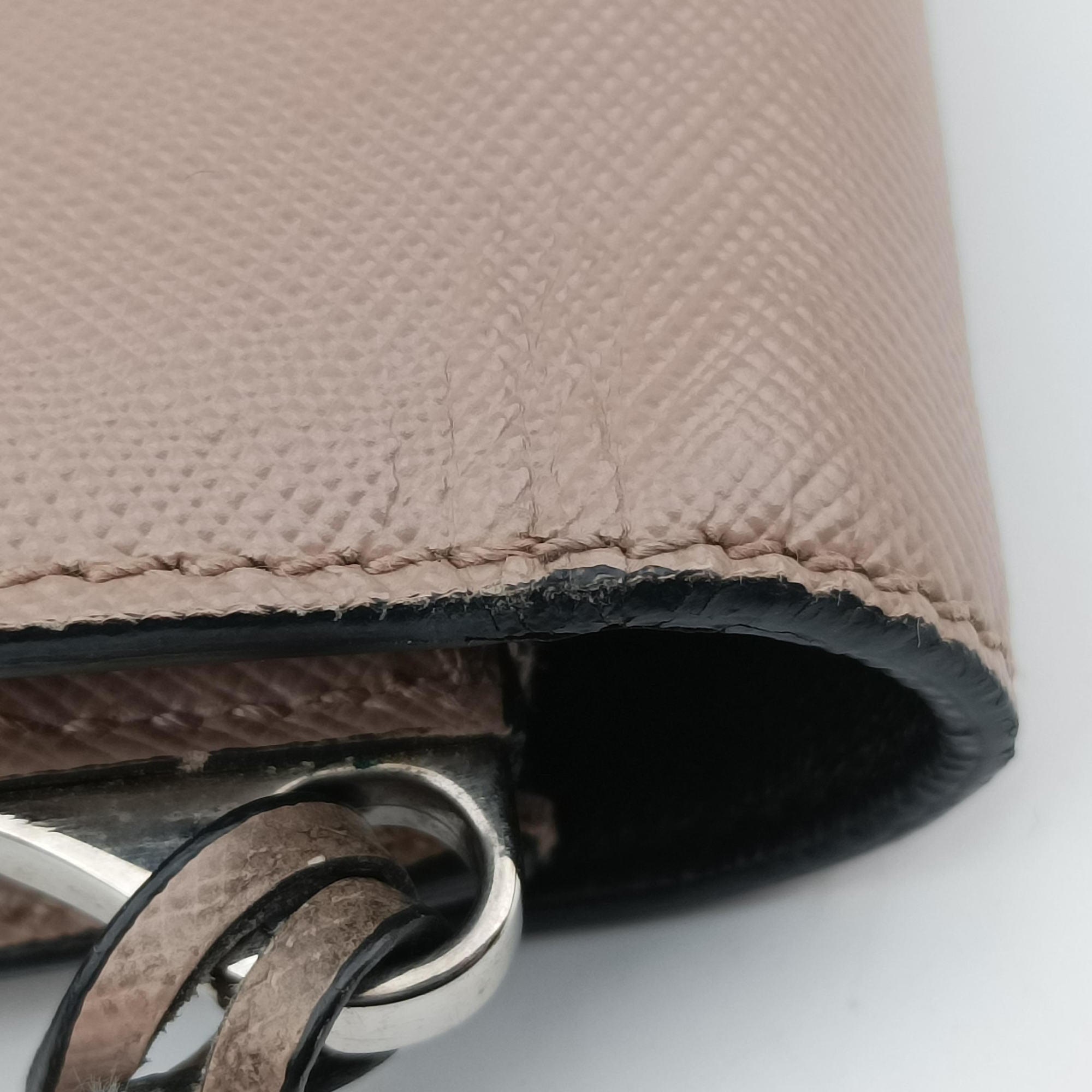 Pre-owned Prada Sound TAMARIS Pink SAFFIANO Leather BN2662 shoulderbag | stylenewstar