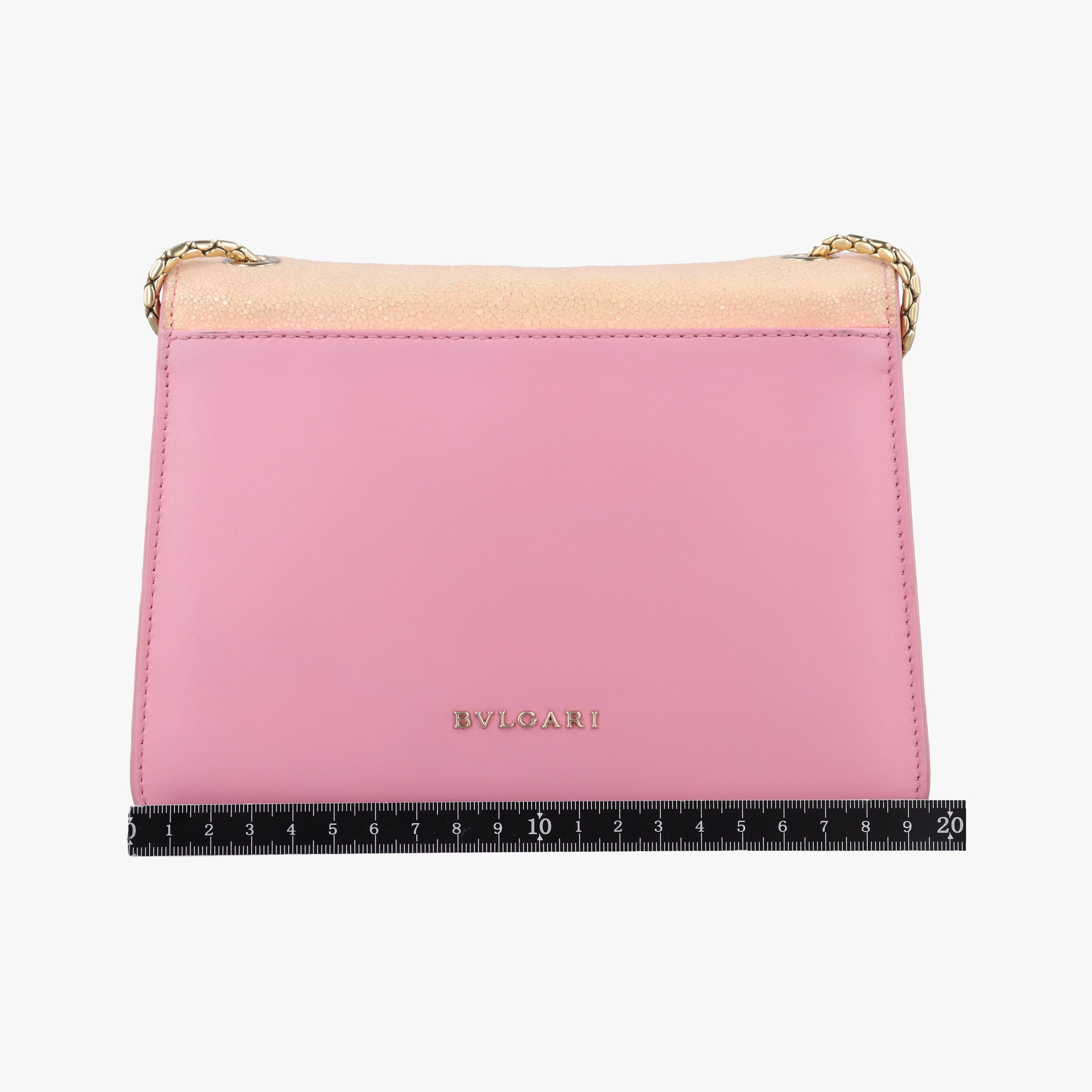 Pre-owned Bvlgari Serpenti Beige × Pink Galuchat Skin×Leather  shoulderbag | stylenewstar