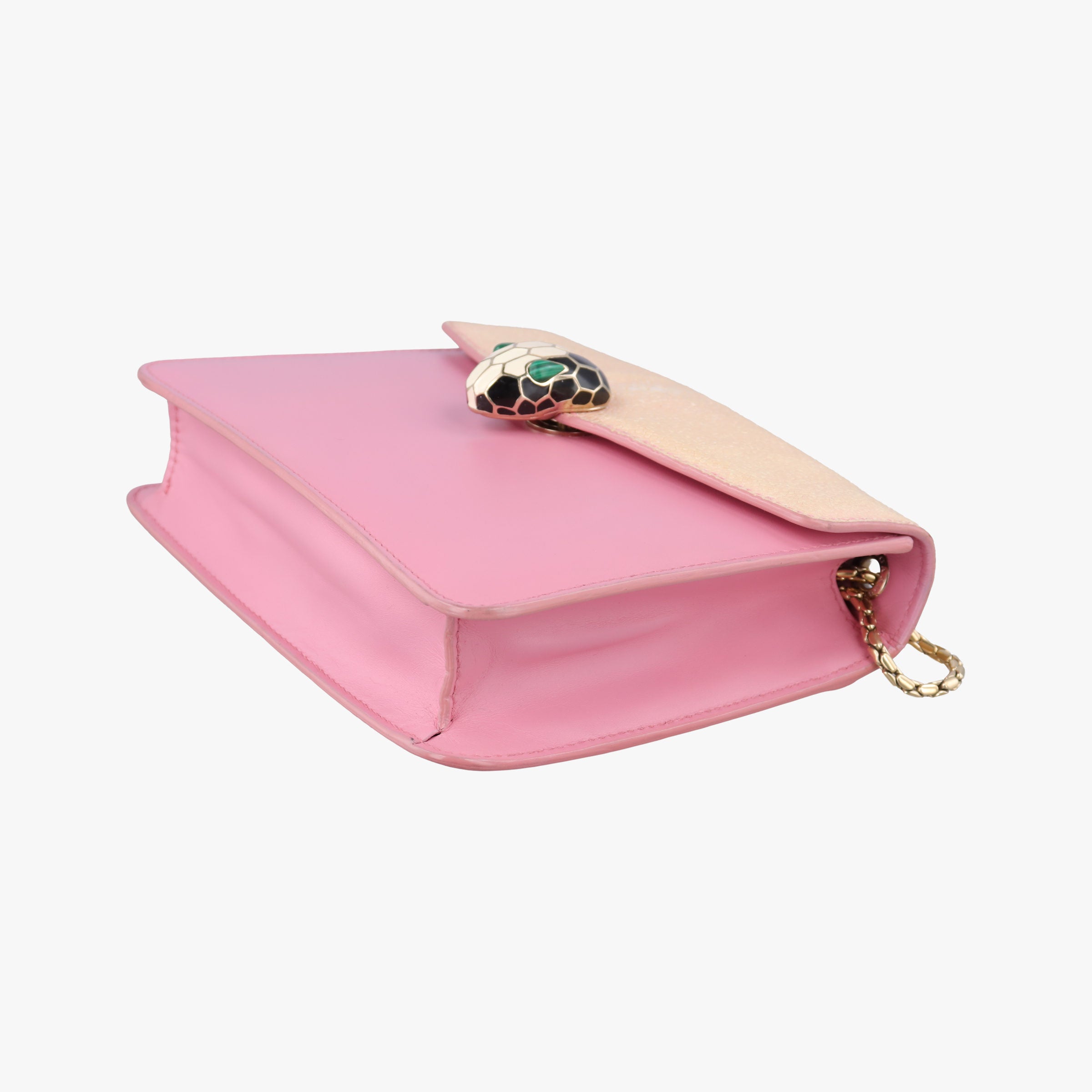 Pre-owned Bvlgari Serpenti Beige × Pink Galuchat Skin×Leather  shoulderbag | stylenewstar