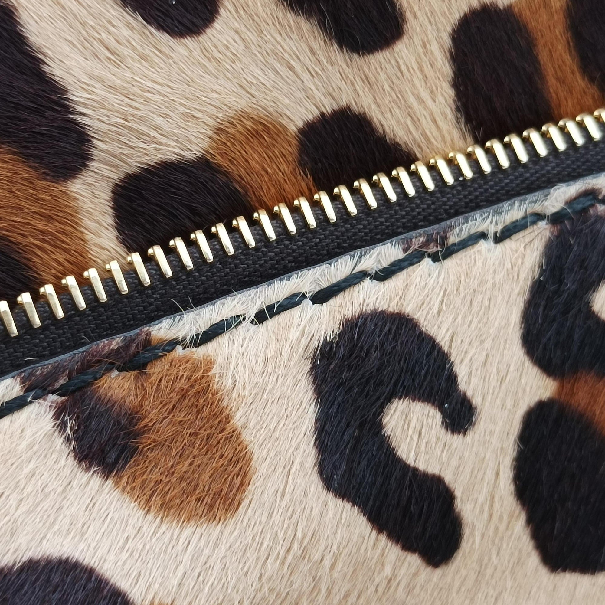 Pre-owned Prada Leopard Print Brown×Multicolour ponyhair  shoulderbag | stylenewstar