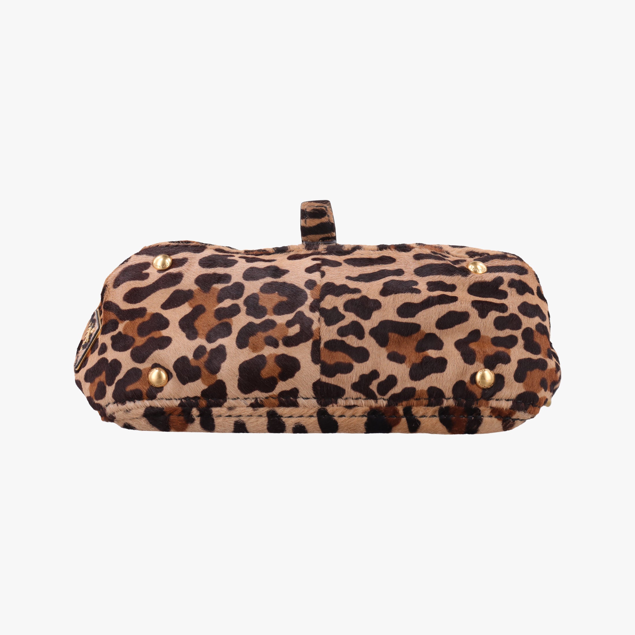Pre-owned Prada Leopard Print Brown×Multicolour ponyhair  shoulderbag | stylenewstar