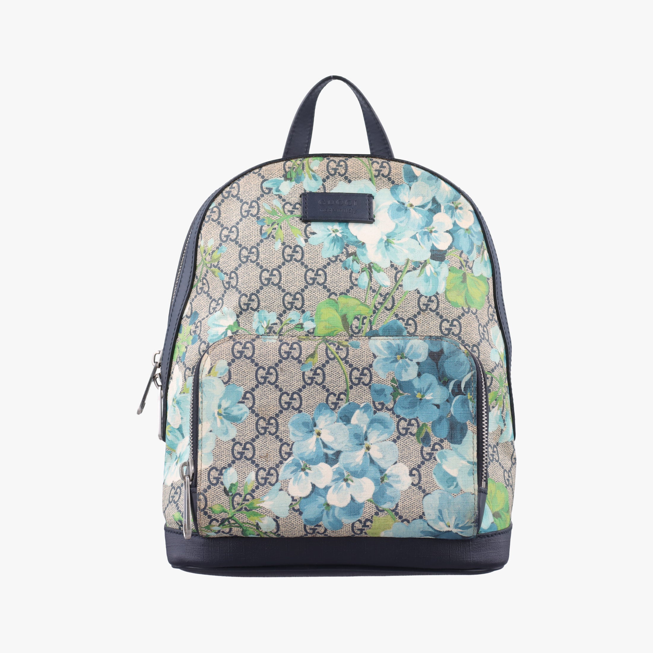 Vintage Gucci GG Blooms Beige×Navy×Multicolor PVC coated canvas 546327 backpack/rucksack | stylenewstar