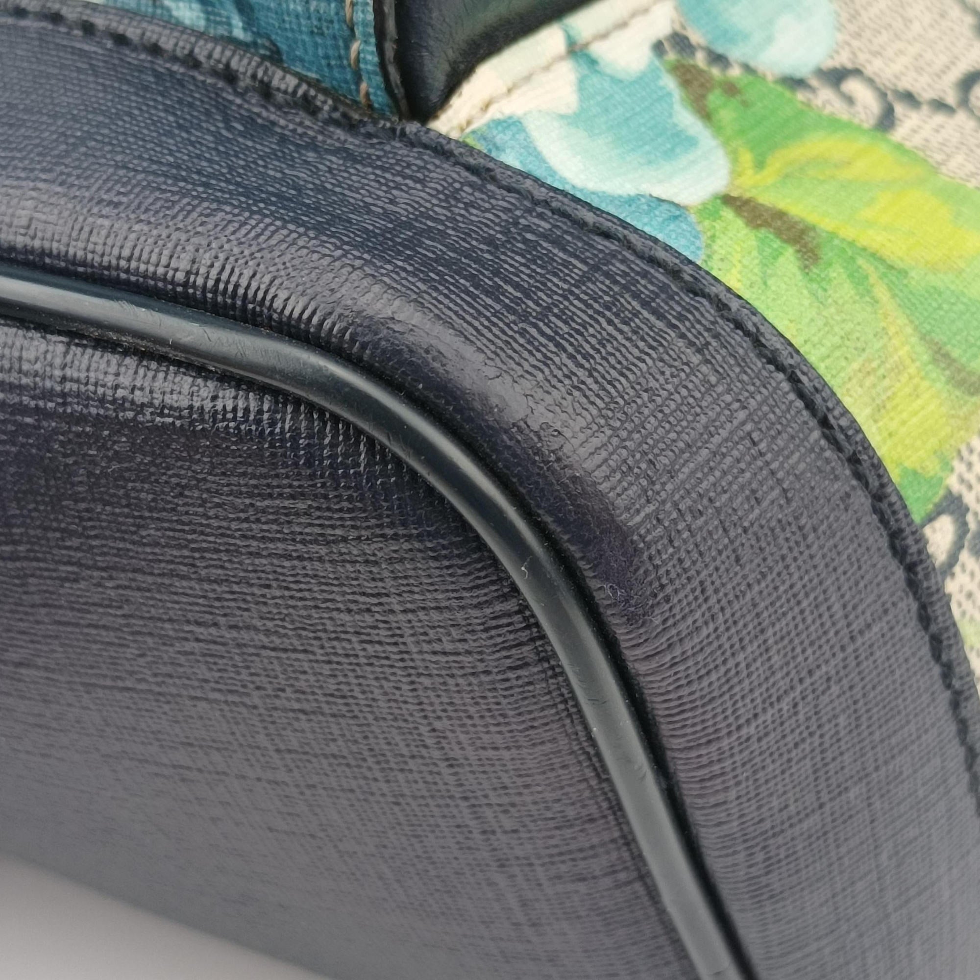 Vintage Gucci GG Blooms Beige×Navy×Multicolor PVC coated canvas 546327 backpack/rucksack | stylenewstar