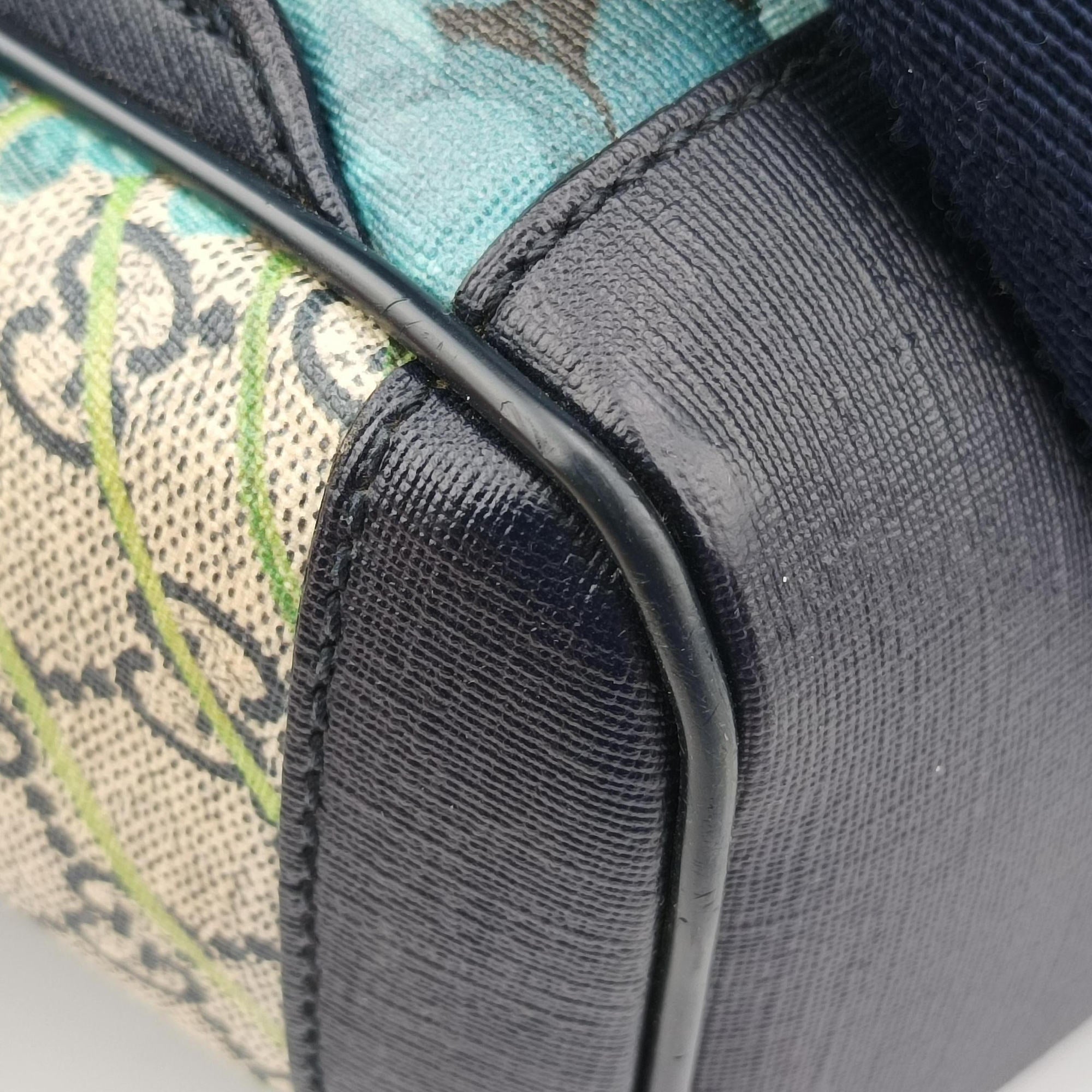 Vintage Gucci GG Blooms Beige×Navy×Multicolor PVC coated canvas 546327 backpack/rucksack | stylenewstar